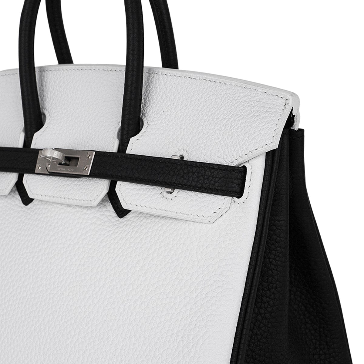Hermes Birkin 25 Handbag Sienne Clemence with Palladium Hardware