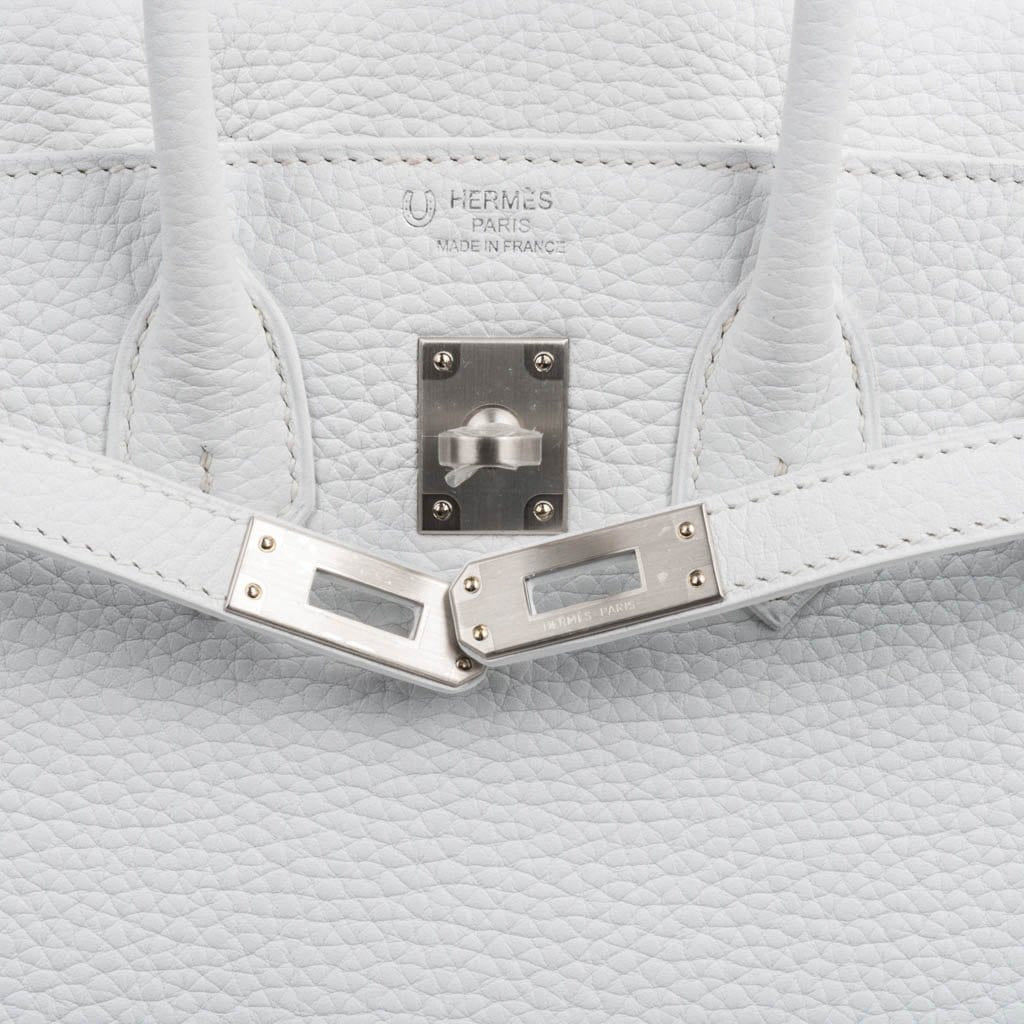 Birkin 25 leather handbag Hermès White in Leather - 29418023