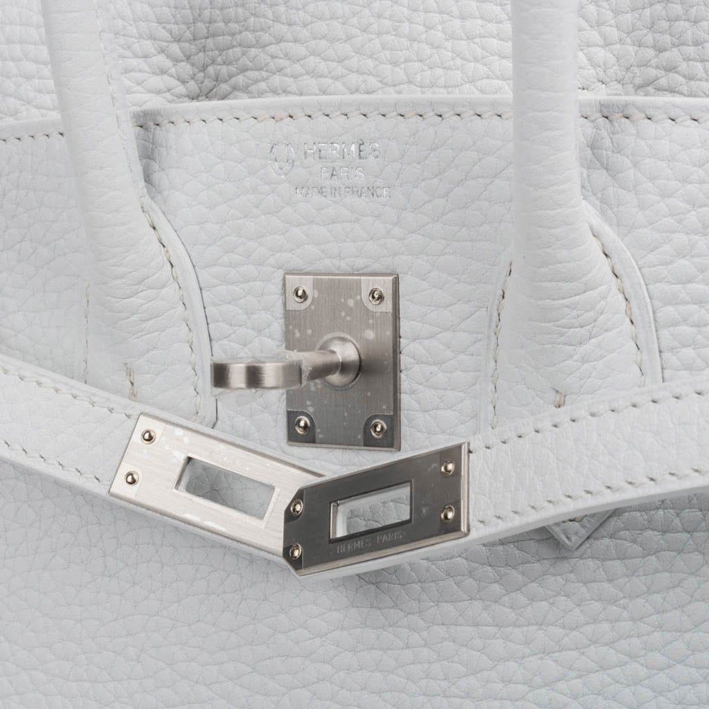 Hermes HSS Birkin 30 Black and White Clemence Brushed Gold