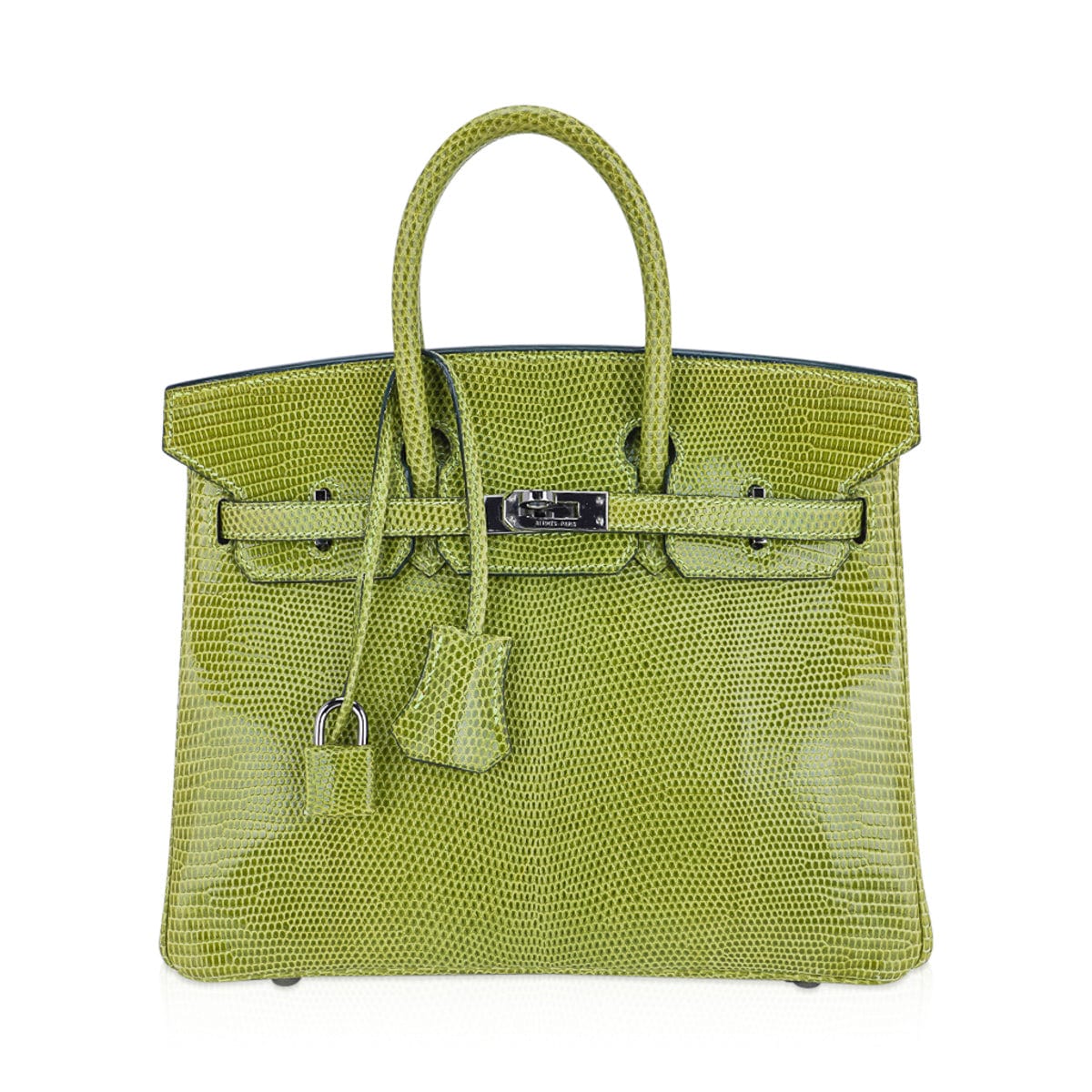 Hermes Limited Edition Birkin 25 Bag in Vert Anis Lizard with Palladium Hardware