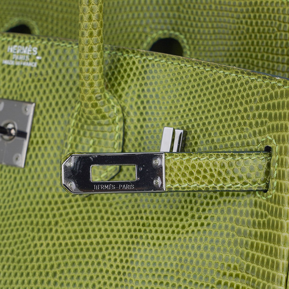 Hermes 30cm Vert Olive Ostrich Birkin Bag with Palladium Hardware