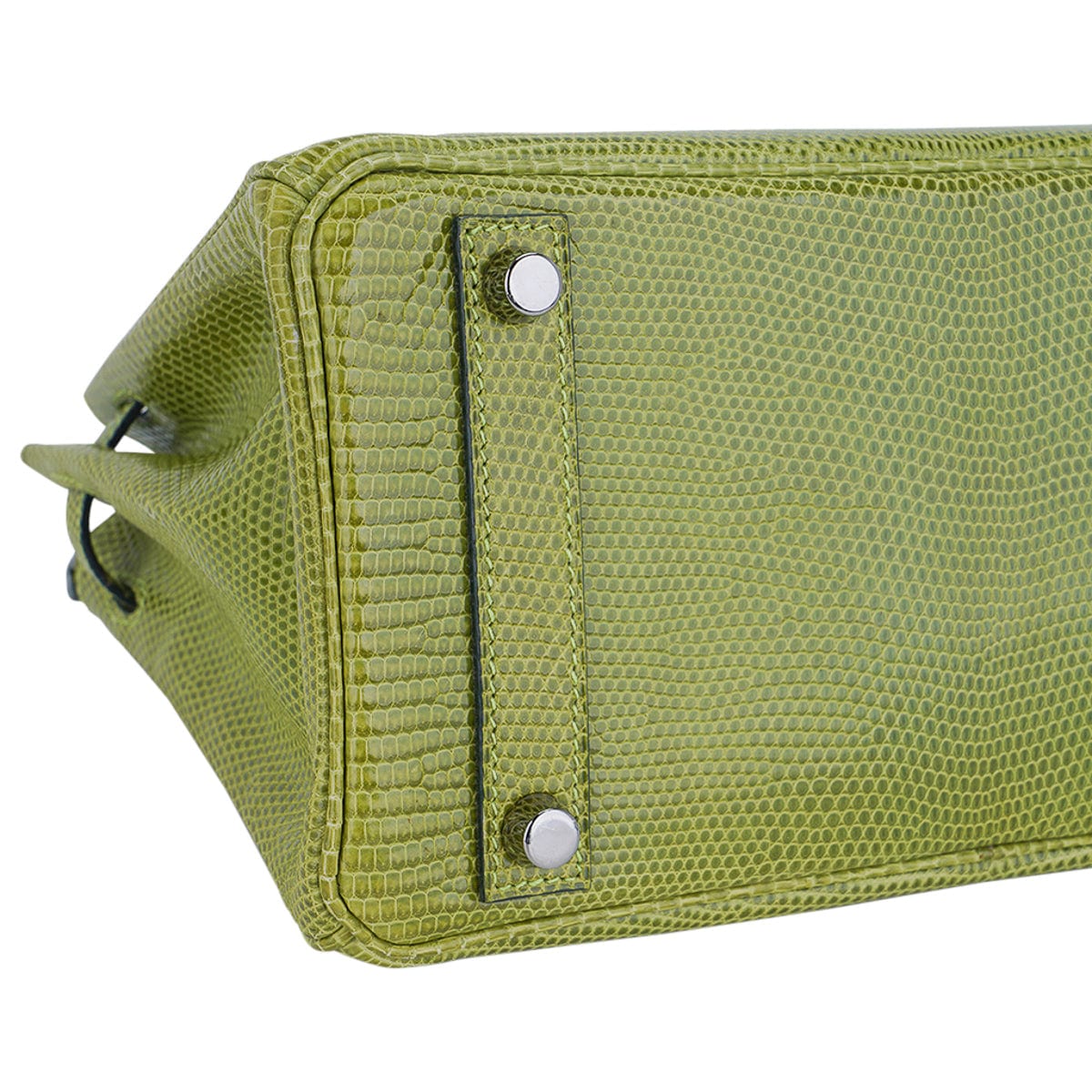 Hermes Limited Edition Birkin 25 Bag in Vert Anis Lizard with Palladium  Hardware