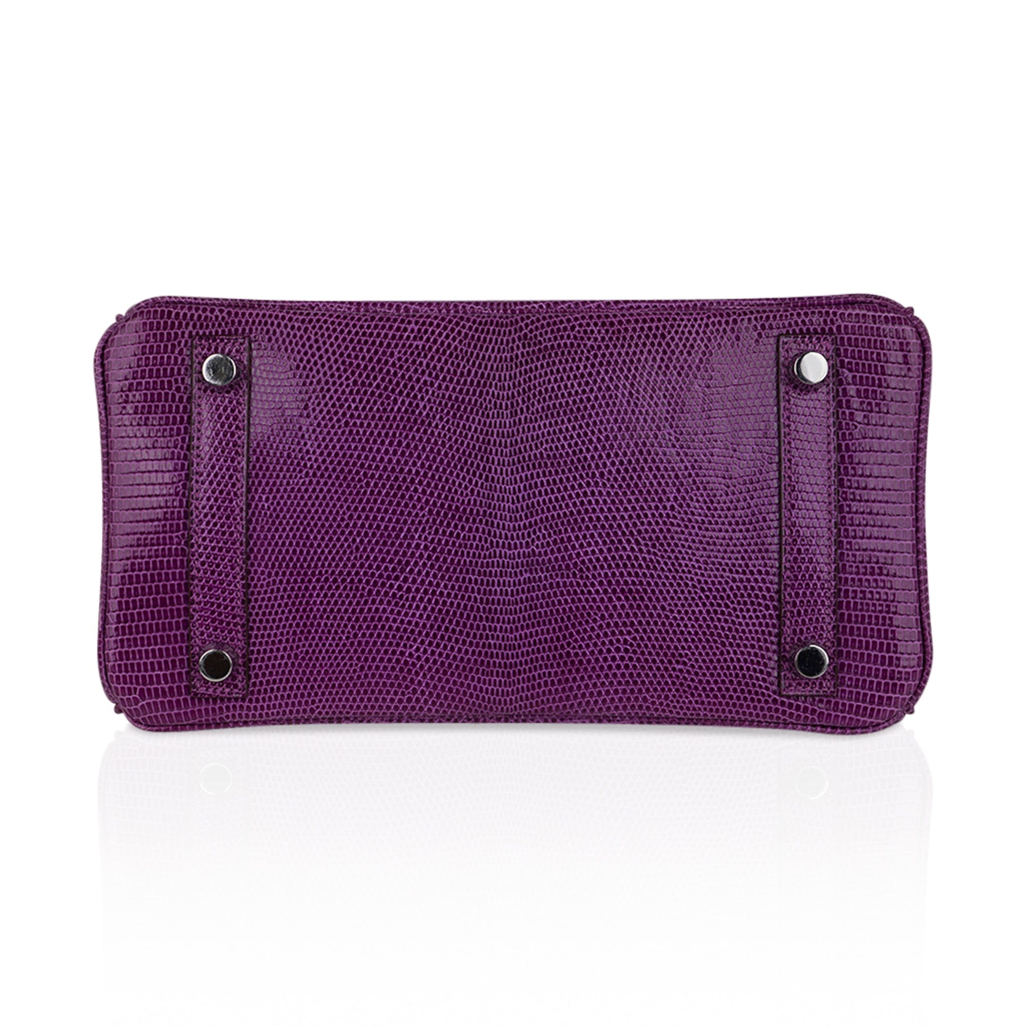 Hermes Birkin 25 Violet Purple Lizard Palladium Hardware – Mightychic