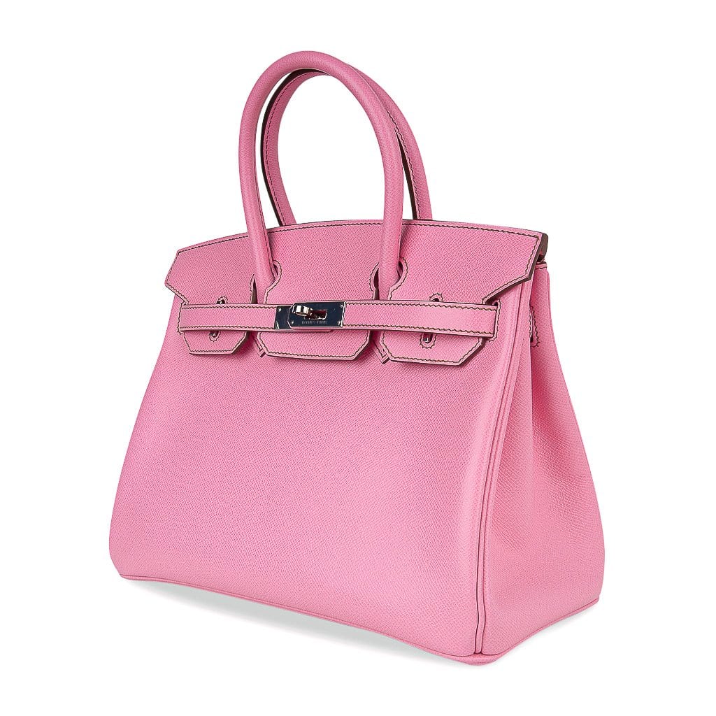 Hermes Birkin bag 30 Pink Epsom leather Silver hardware