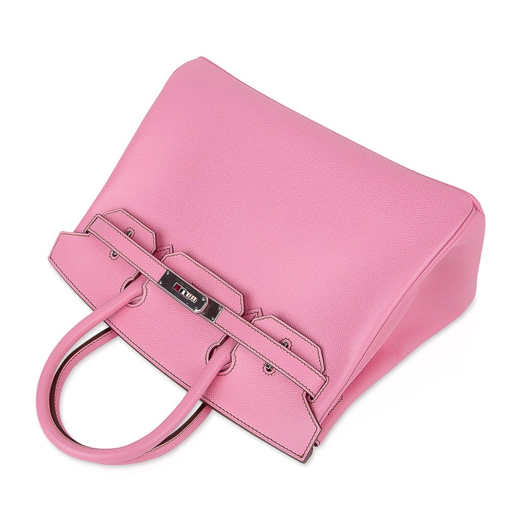 Hermes Kelly Handbag Pink Epsom with Palladium Hardware 25 Pink 216633102