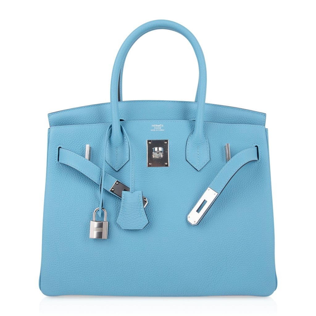 Hermes Birkin 30 Bag Blue du Nord Togo Leather Palladium Hardware –  Mightychic