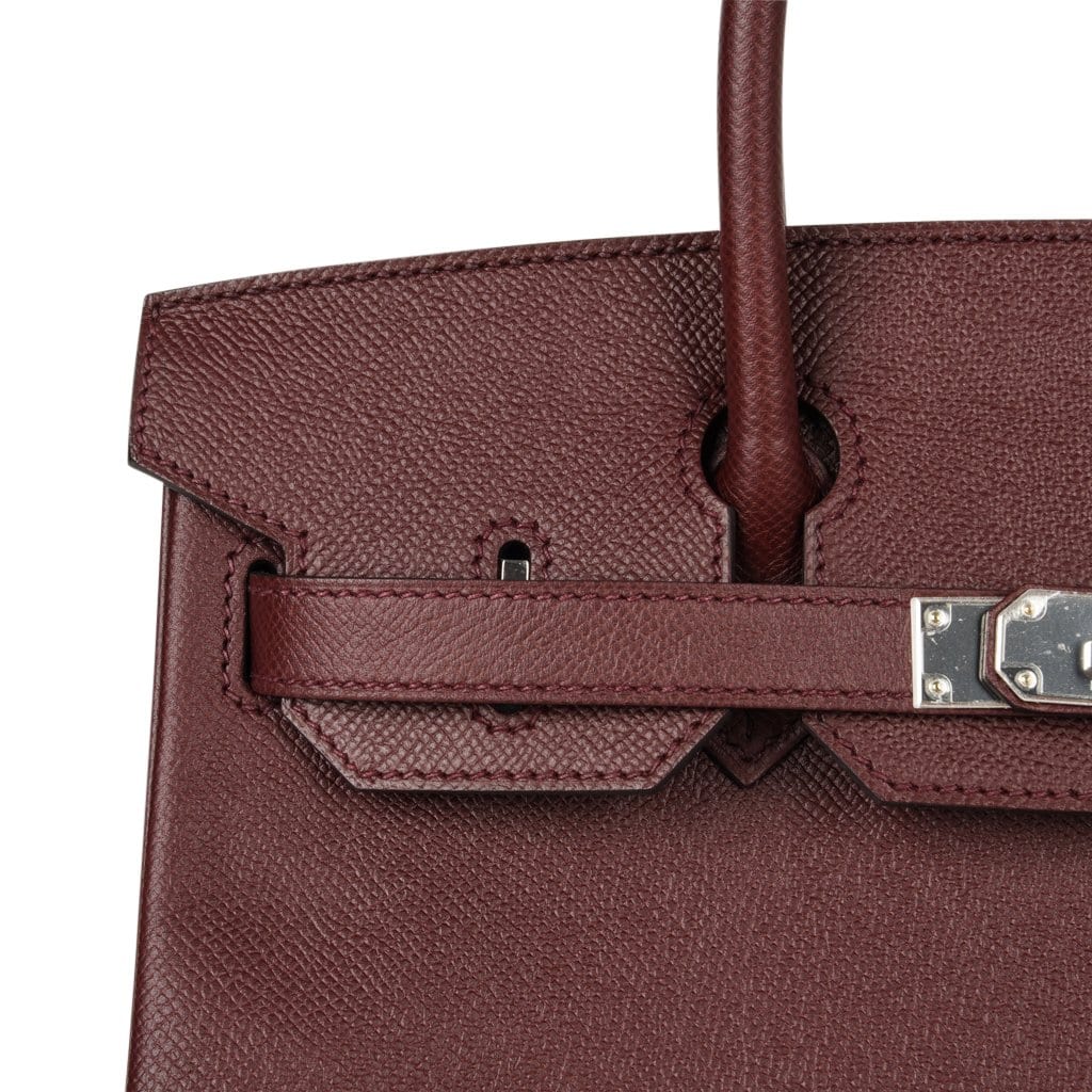 Hermès Hermès Birkin 30 Epsom Leather Handbag-Bordeaux Silver