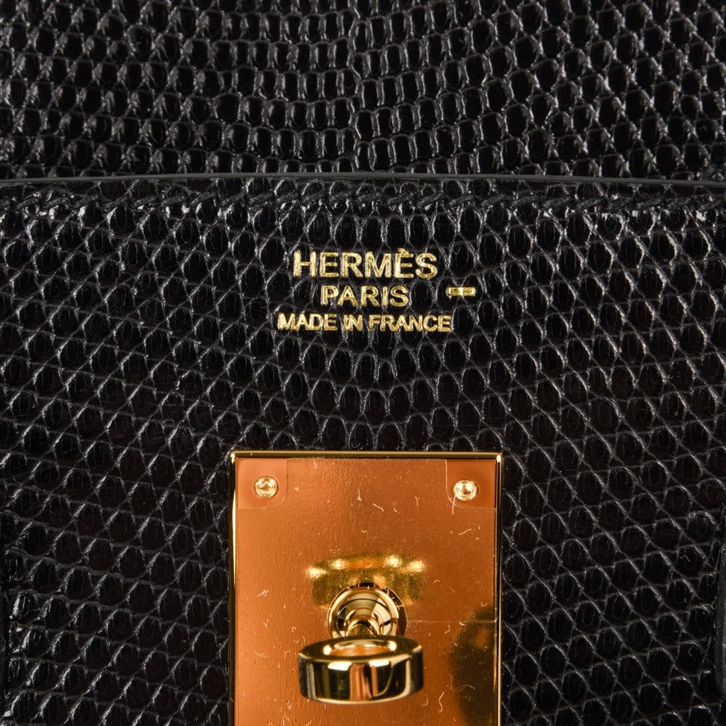 Hermes Birkin 25 Bag Black Lizard Gold Hardware Very Rare – Mightychic