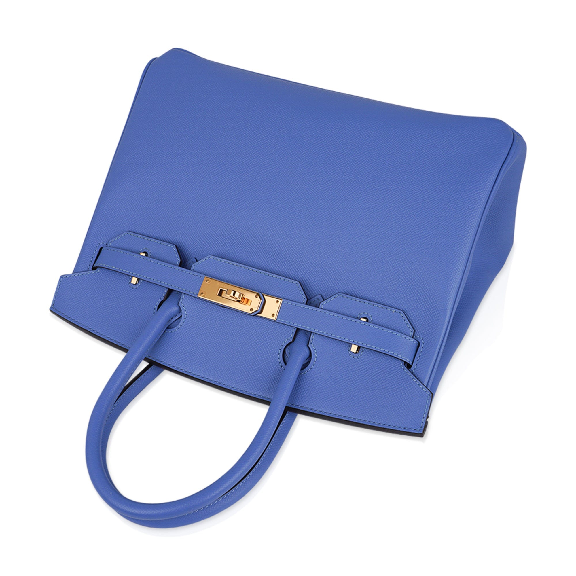 Hermes Birkin bag 30 Blue indigo Epsom leather Silver hardware