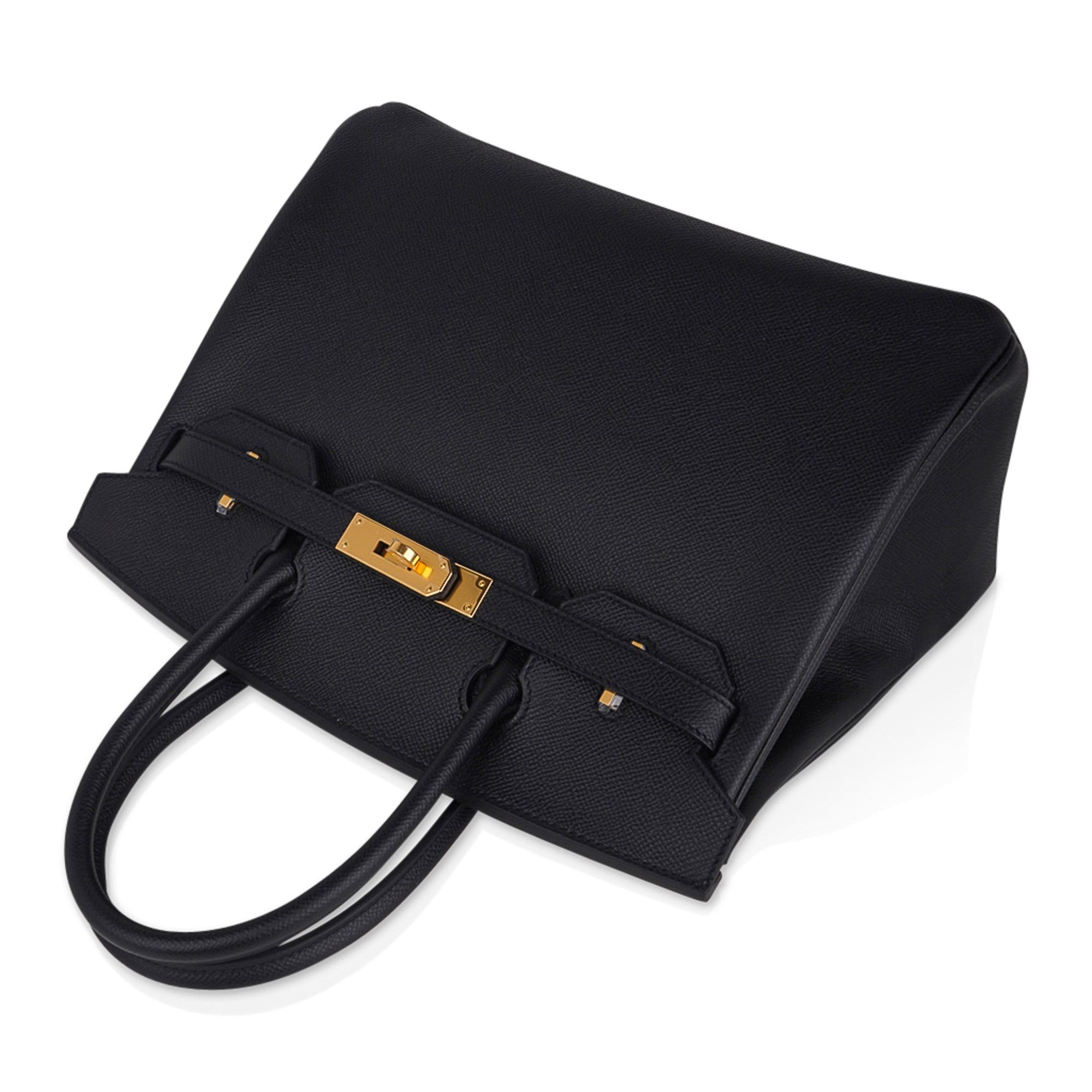 Hermes Birkin 30 Bag Black Gold Hardware Epsom Leather New w/ Box –  Mightychic