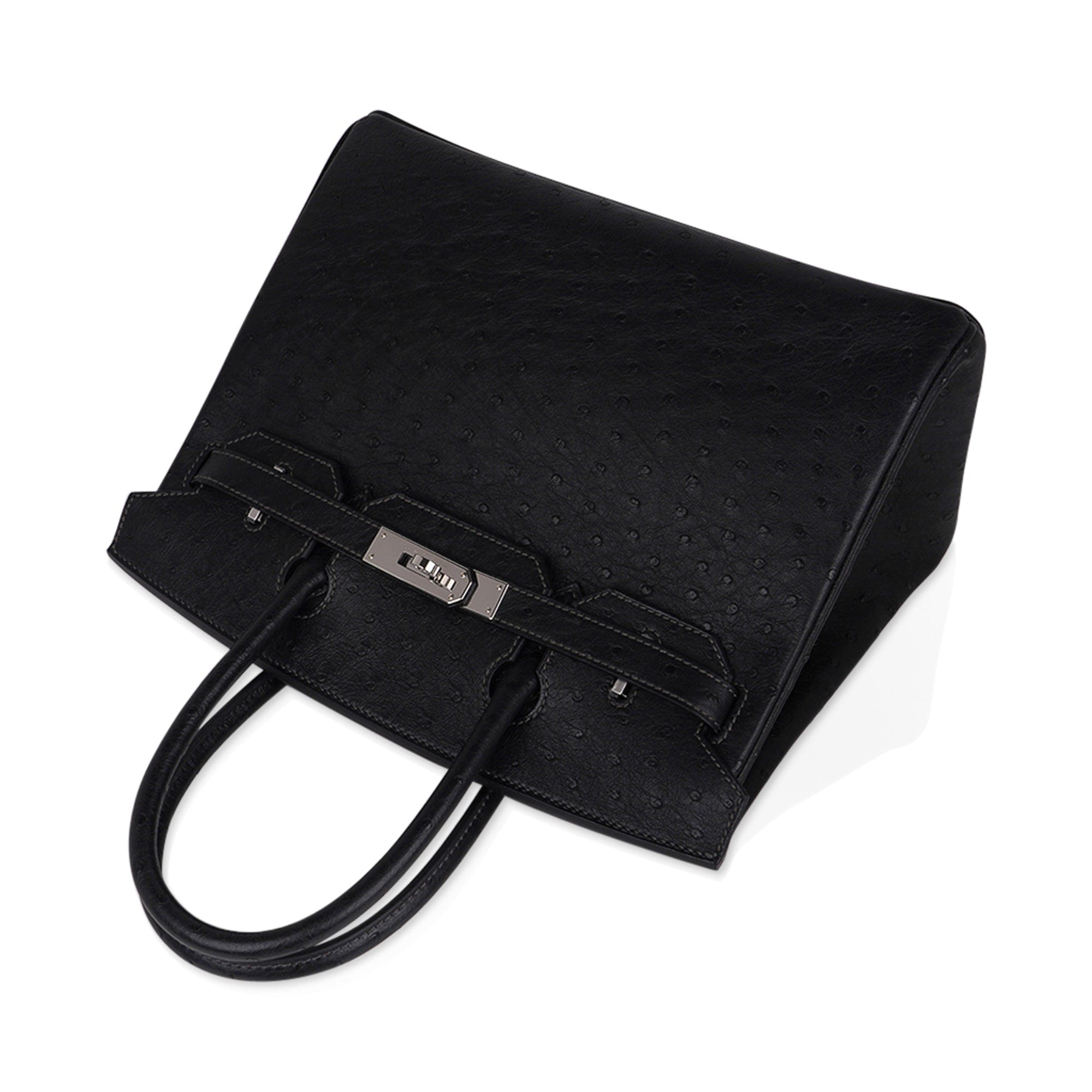 Hermes Birkin HSS 30 Bag Black (Noir ) Ostrich Palladium Hardware –  Mightychic