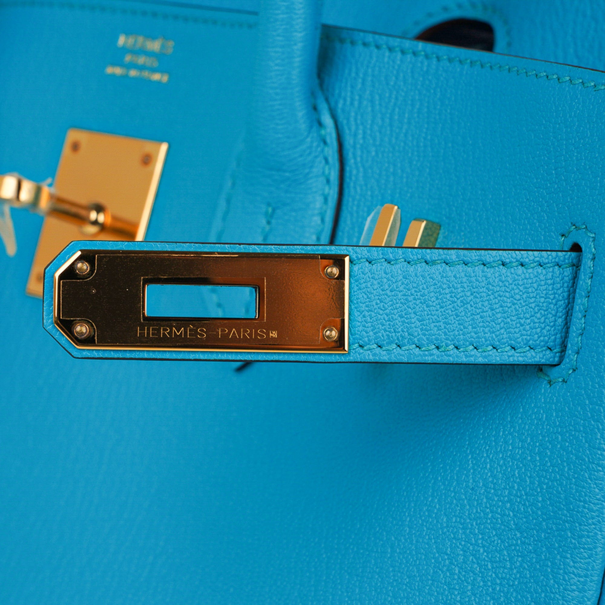 Hermes Birkin 25cm Blue Zanzibar Togo Handbag