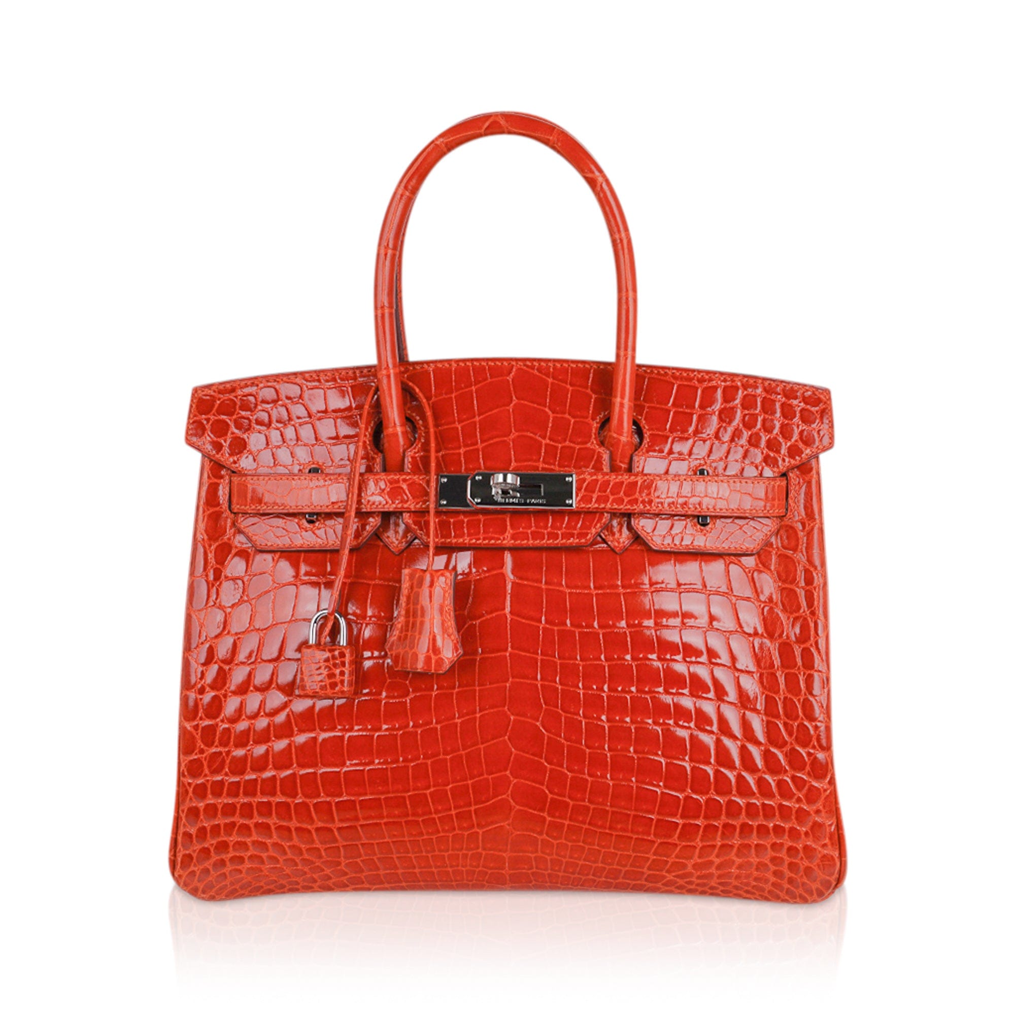 Birkin 30 crocodile handbag Hermès Orange in Crocodile - 28794607
