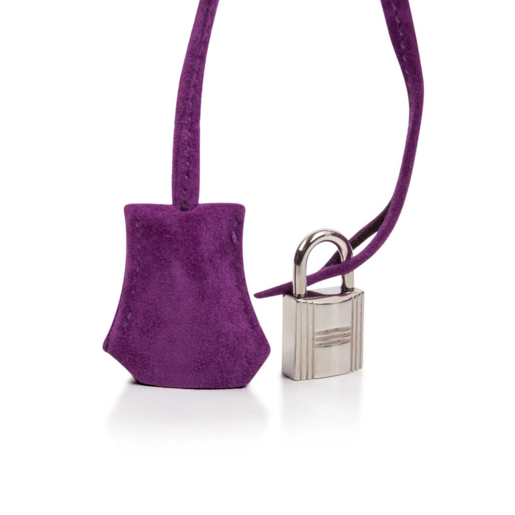Hermes Birkin 30 Bag Rare Doblis Violet Palladium Hardware - mightychic