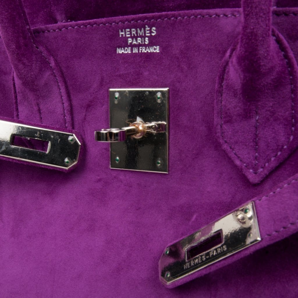Hermes Birkin 25 Violet Purple Lizard Palladium Hardware – Mightychic