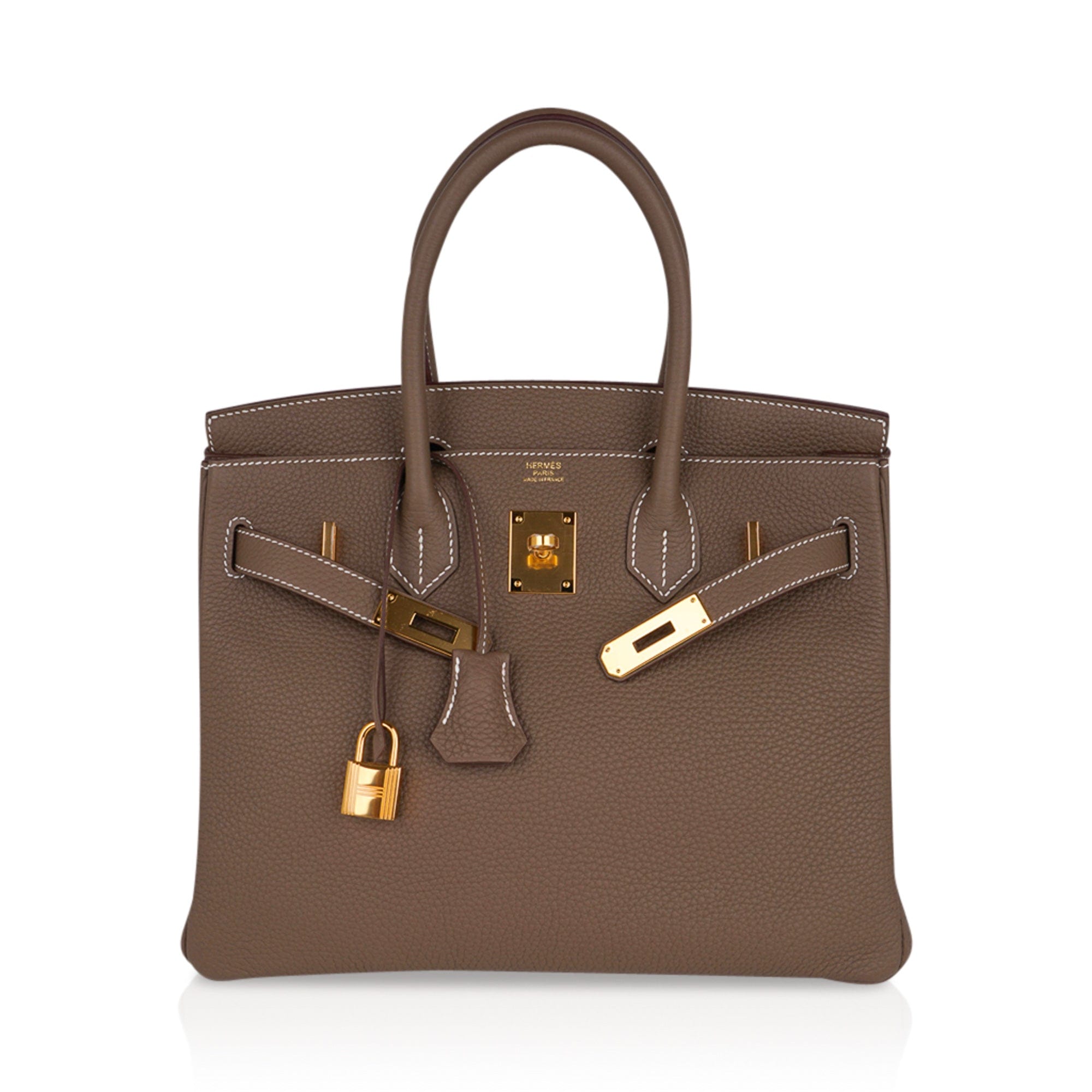 AN ÉTOUPE TOGO LEATHER BIRKIN 30 WITH GOLD HARDWARE