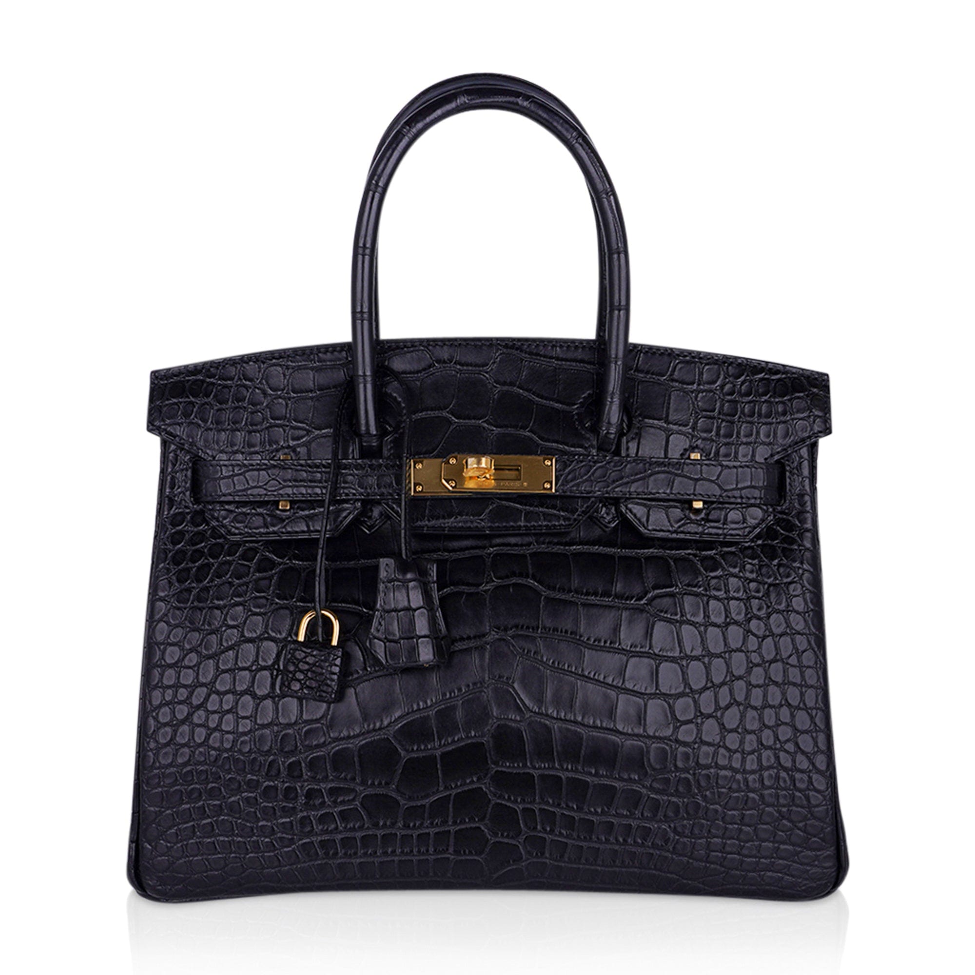 Hermes Birkin 30 Matte Alligator Black Bag Gold Hardware – Mightychic