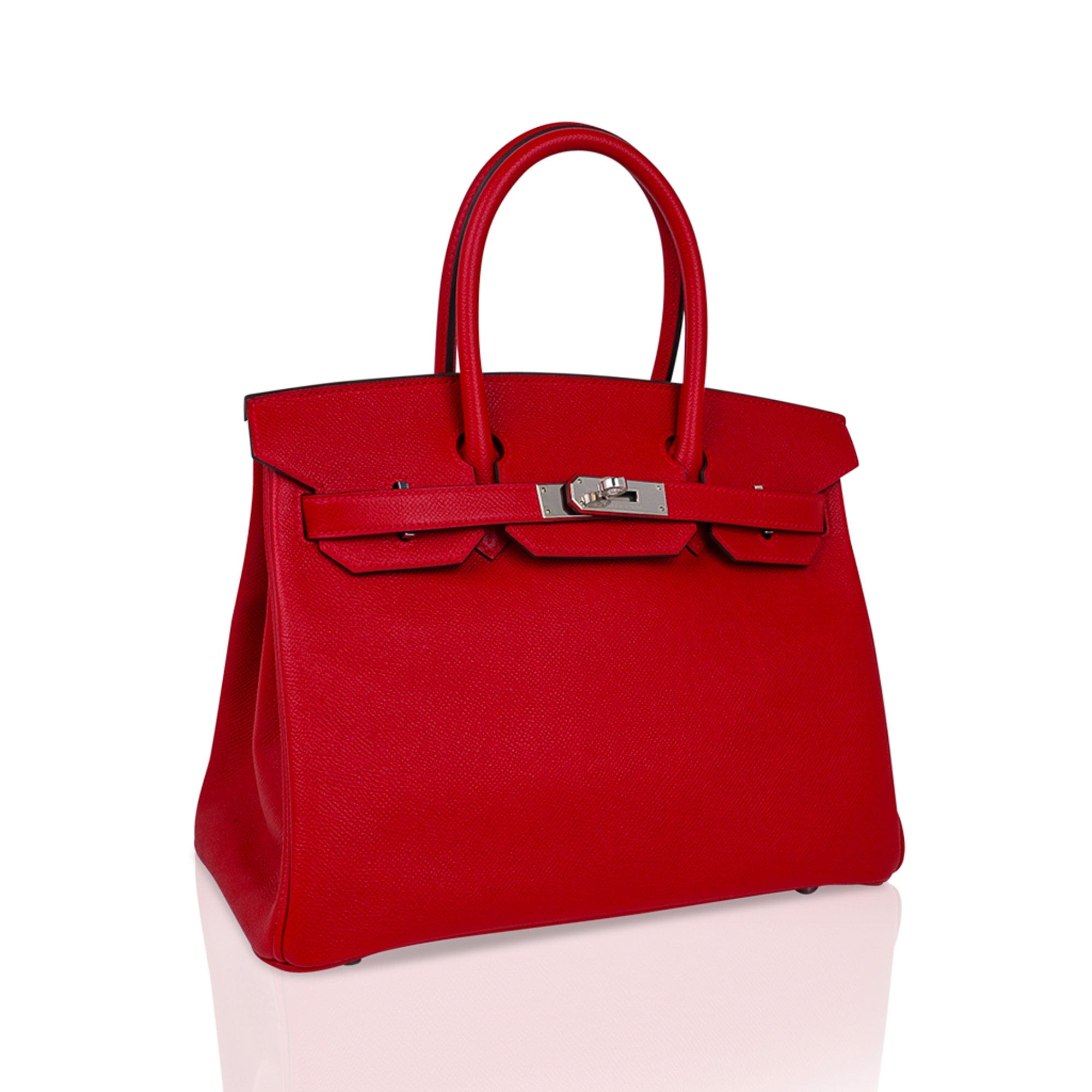 Hermes 30cm Rouge Casaque Togo Leather Birkin Bag with Palladium