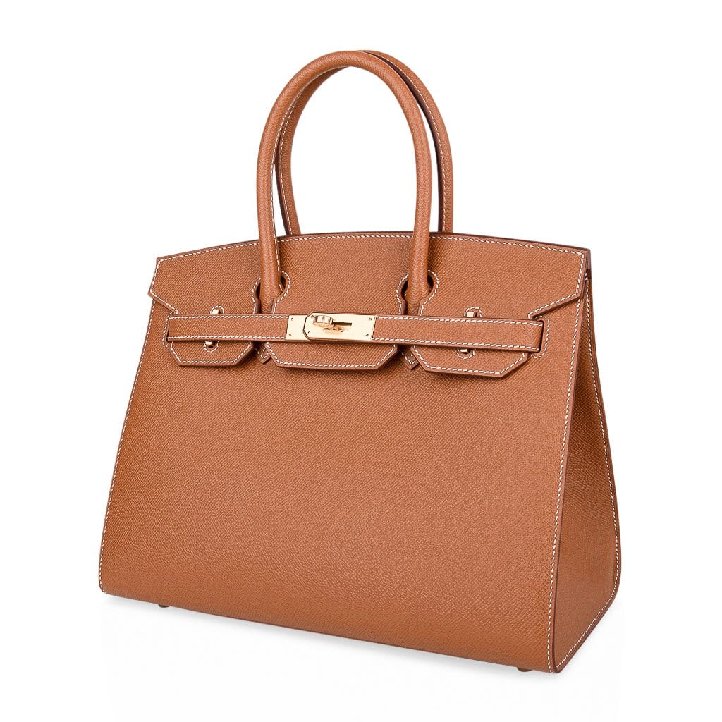 Hermes Birkin 25 Sellier Bag Gold Veau Madame Leather • MIGHTYCHIC