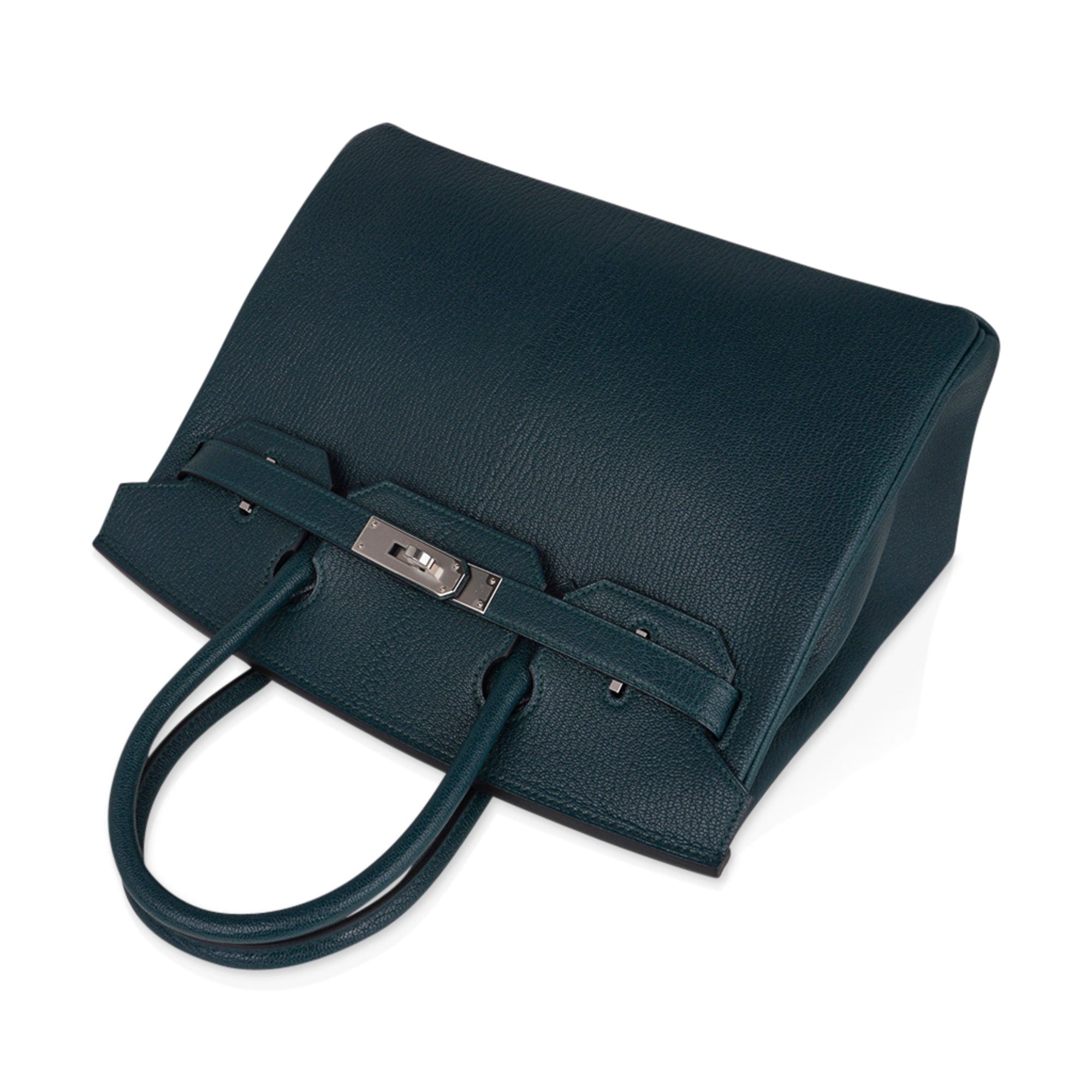 Hermes 32cm Vert Anis Chevre Leather HAC Birkin Bag with Palladium