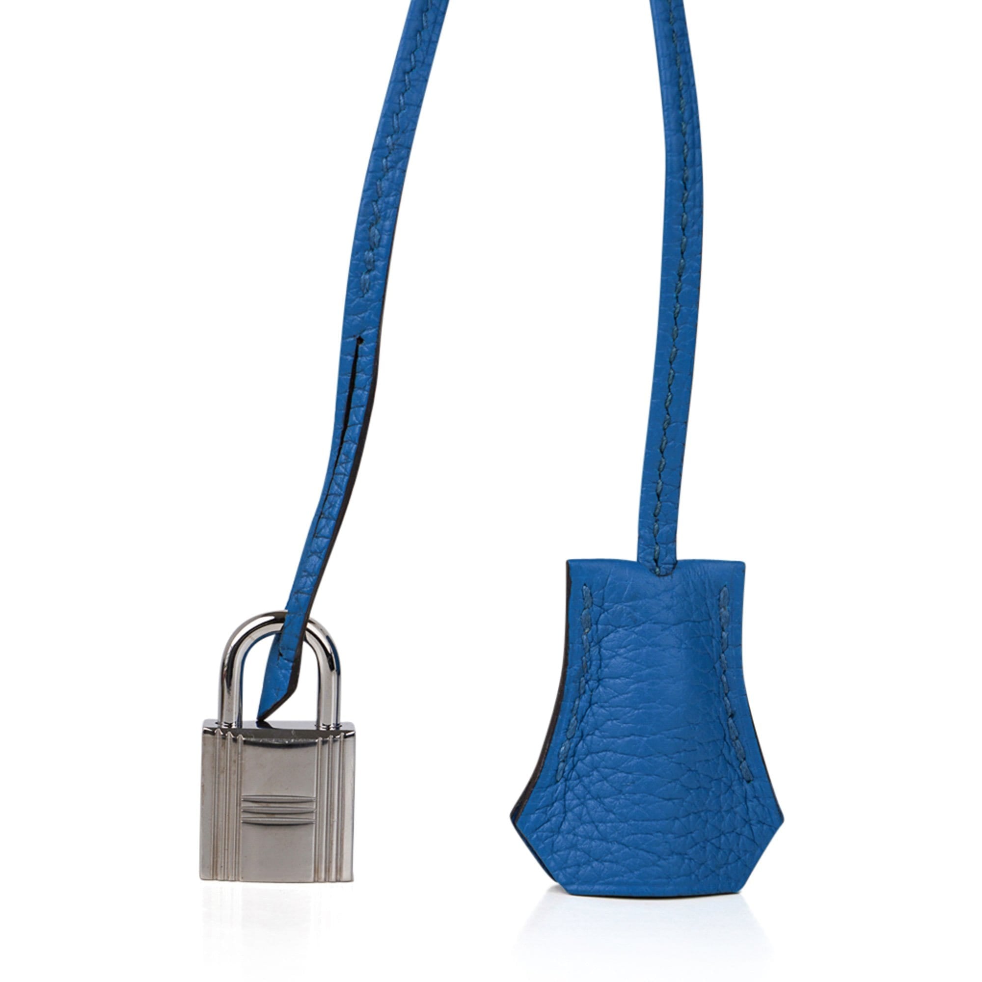 Hermes Birkin 30CM Clemence Blue Jean Palladium Hardware Handbag