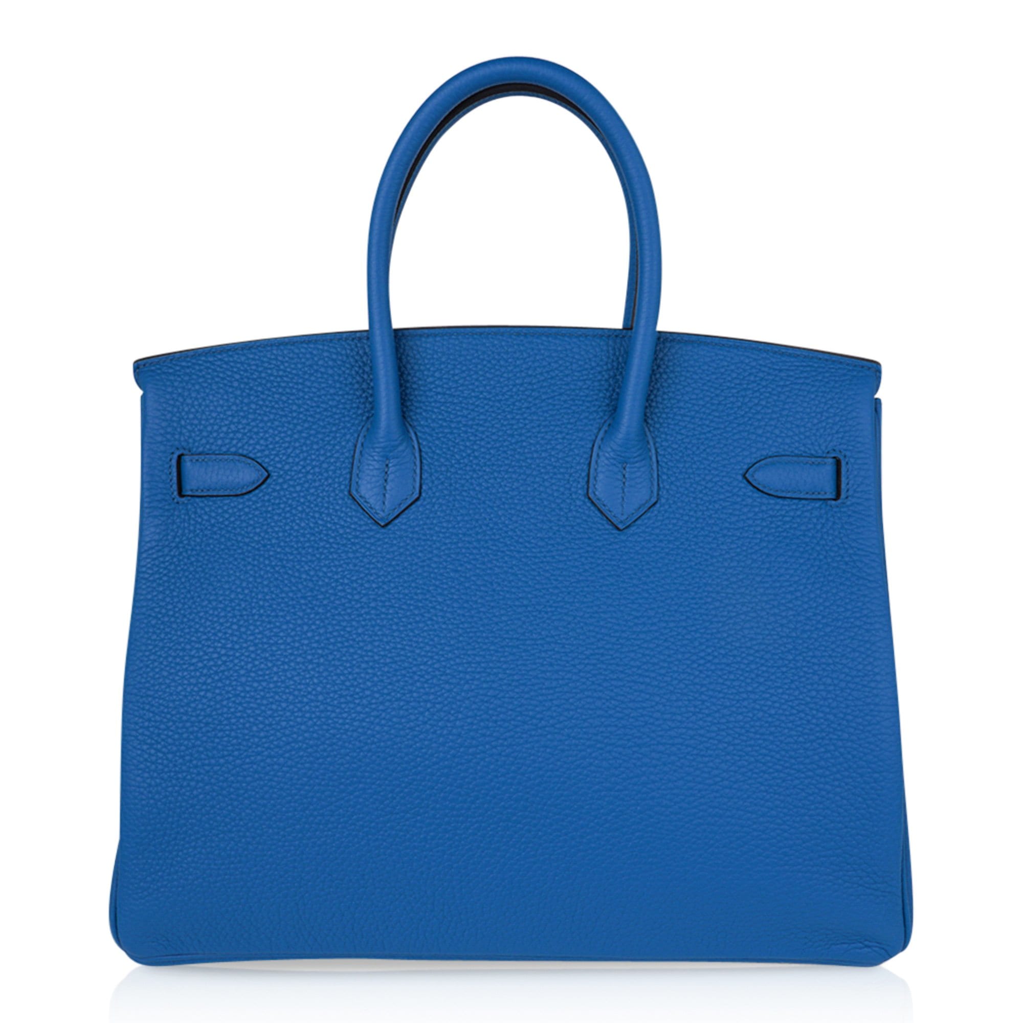 Hermes Birkin 35 Hermes Bag Rich Blue Izmir Clemence Palladium – Mightychic
