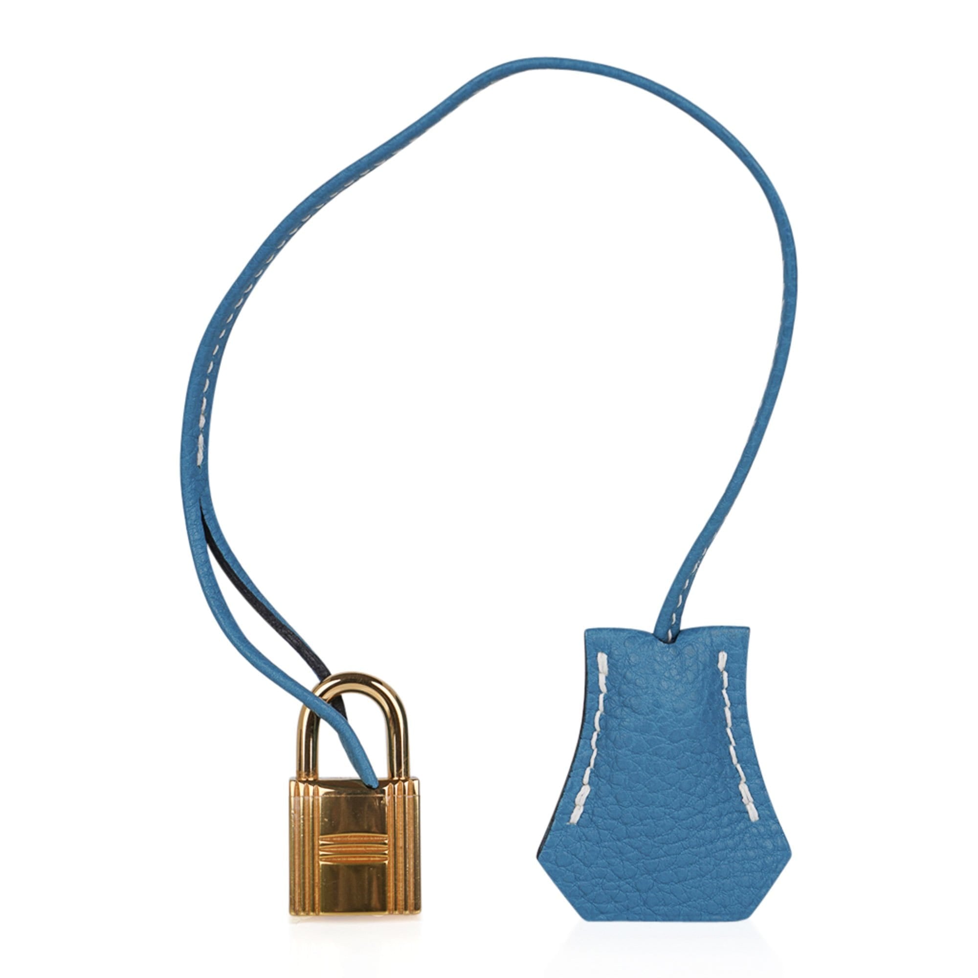 Hermes Birkin 35 Bag Iconic Rare Blue Jean Togo Gold Hardware