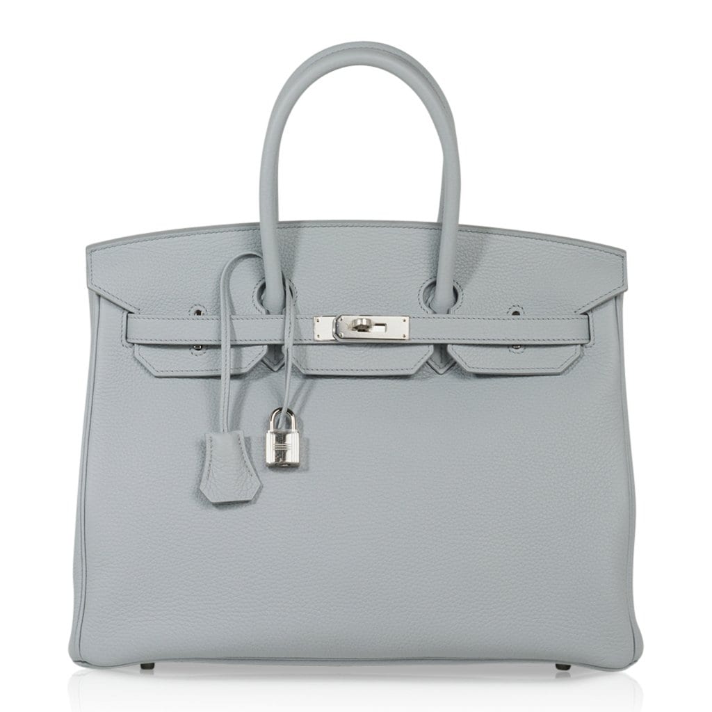 Hermes Birkin 35 White Toile Bag Swift Palladium – Mightychic