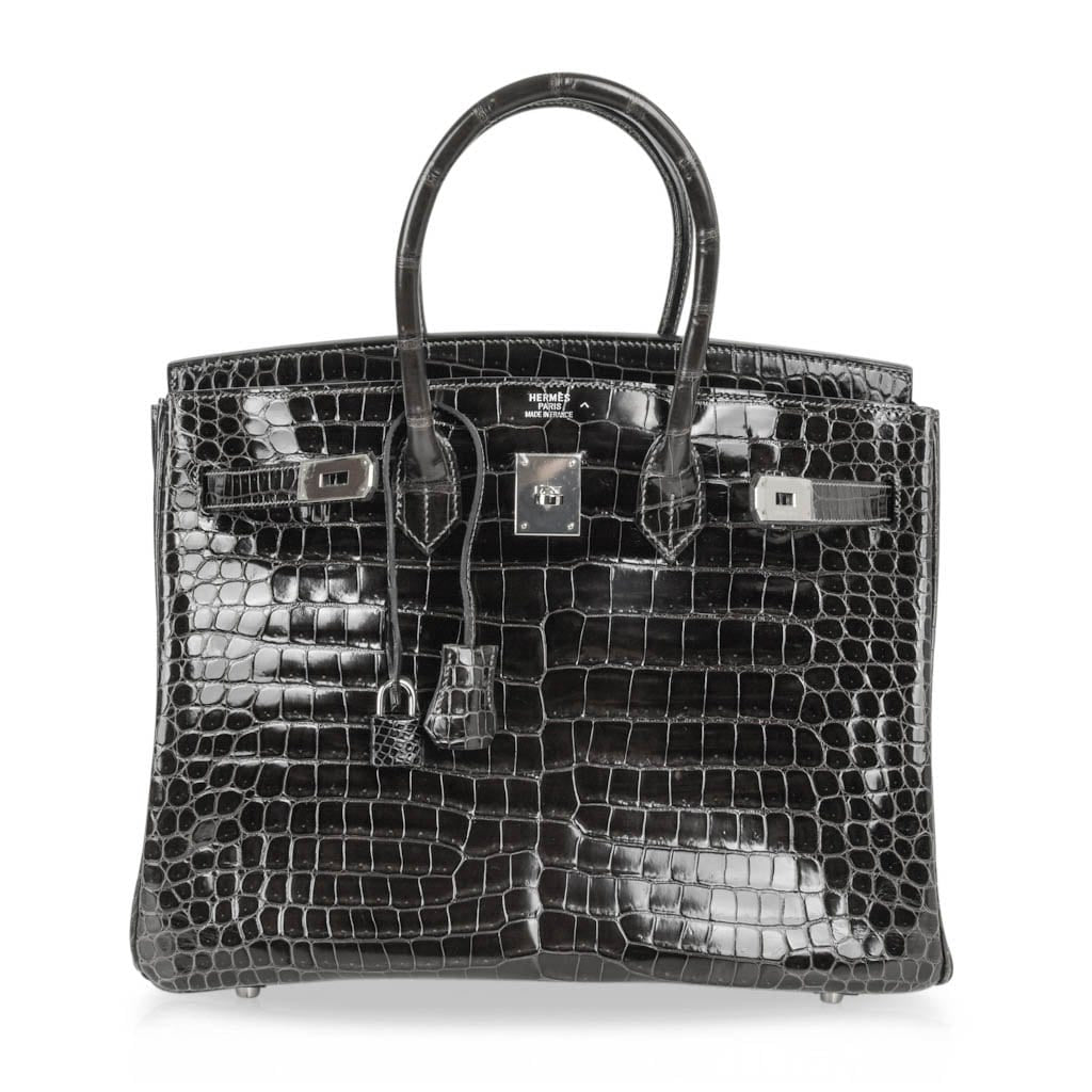 Hermes Crocodile Bag Graphite Grey