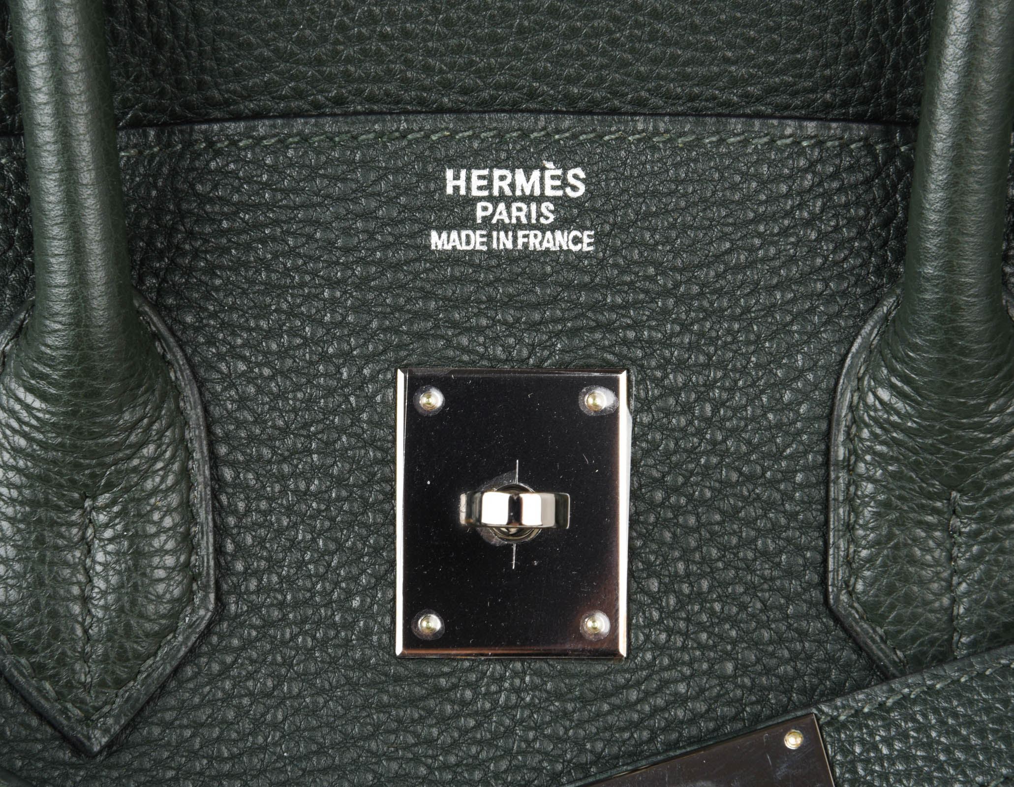 Hermes Birkin 35 Bag Vert Fonce Anis Piping Chartreuse Interior