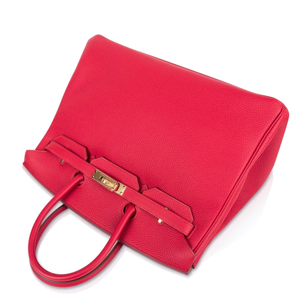 Hermes Birkin 35 Bag Vermillion Red Togo Leather with Gold Hardware –  Mightychic