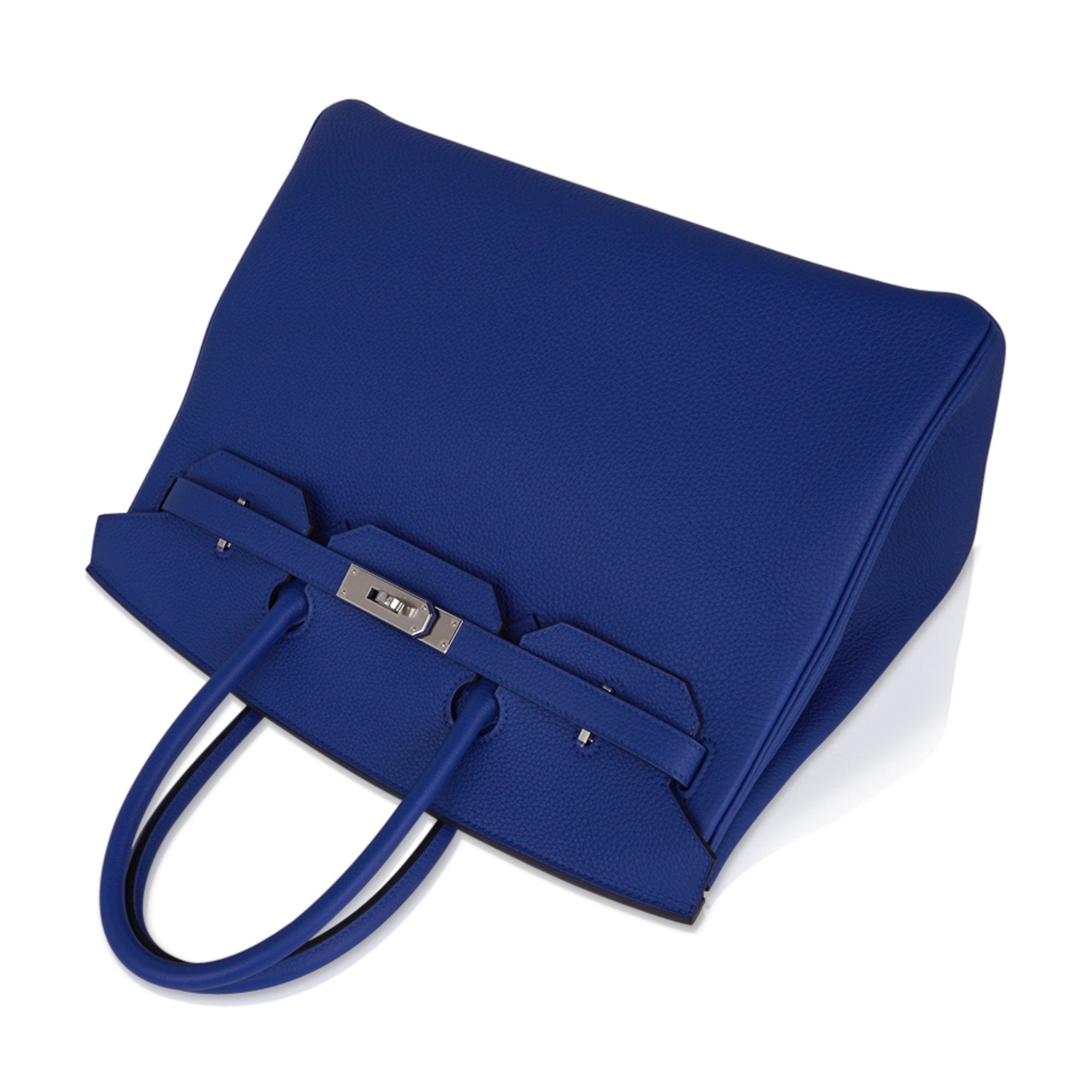 Birkin 35 leather handbag Hermès Blue in Leather - 31837039