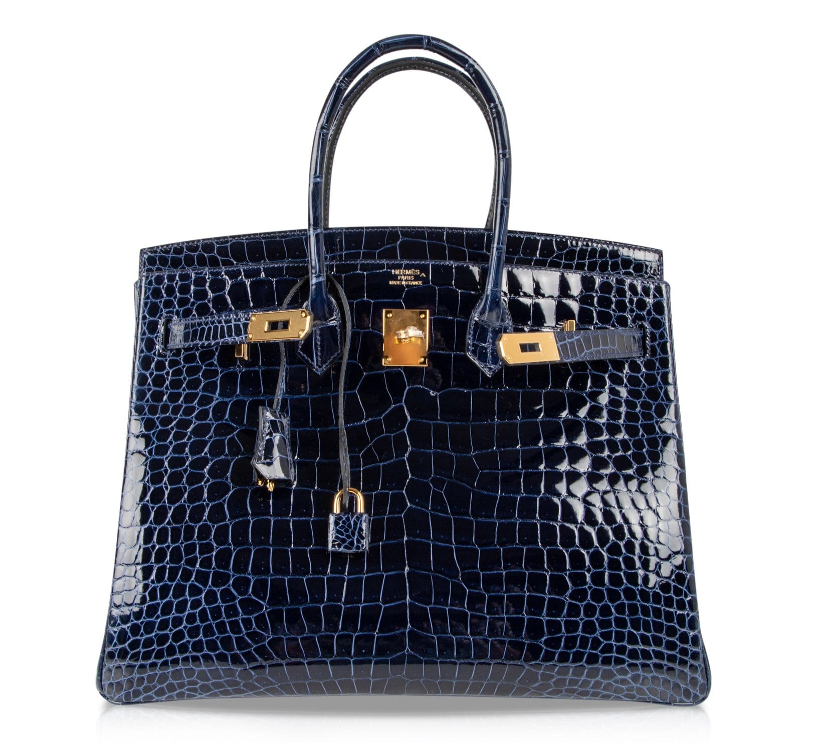 Hermès Birkin 35 Blue Sapphire Lisse Crocodile Porosus PHW from