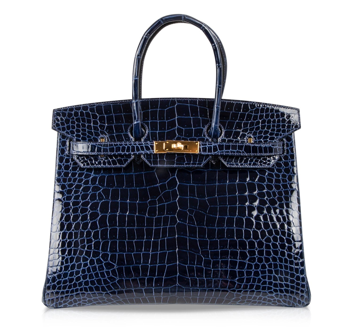 Hermes Birkin 35 Bag Blue Sapphire Porosus Crocodile Gold Hardware New ...