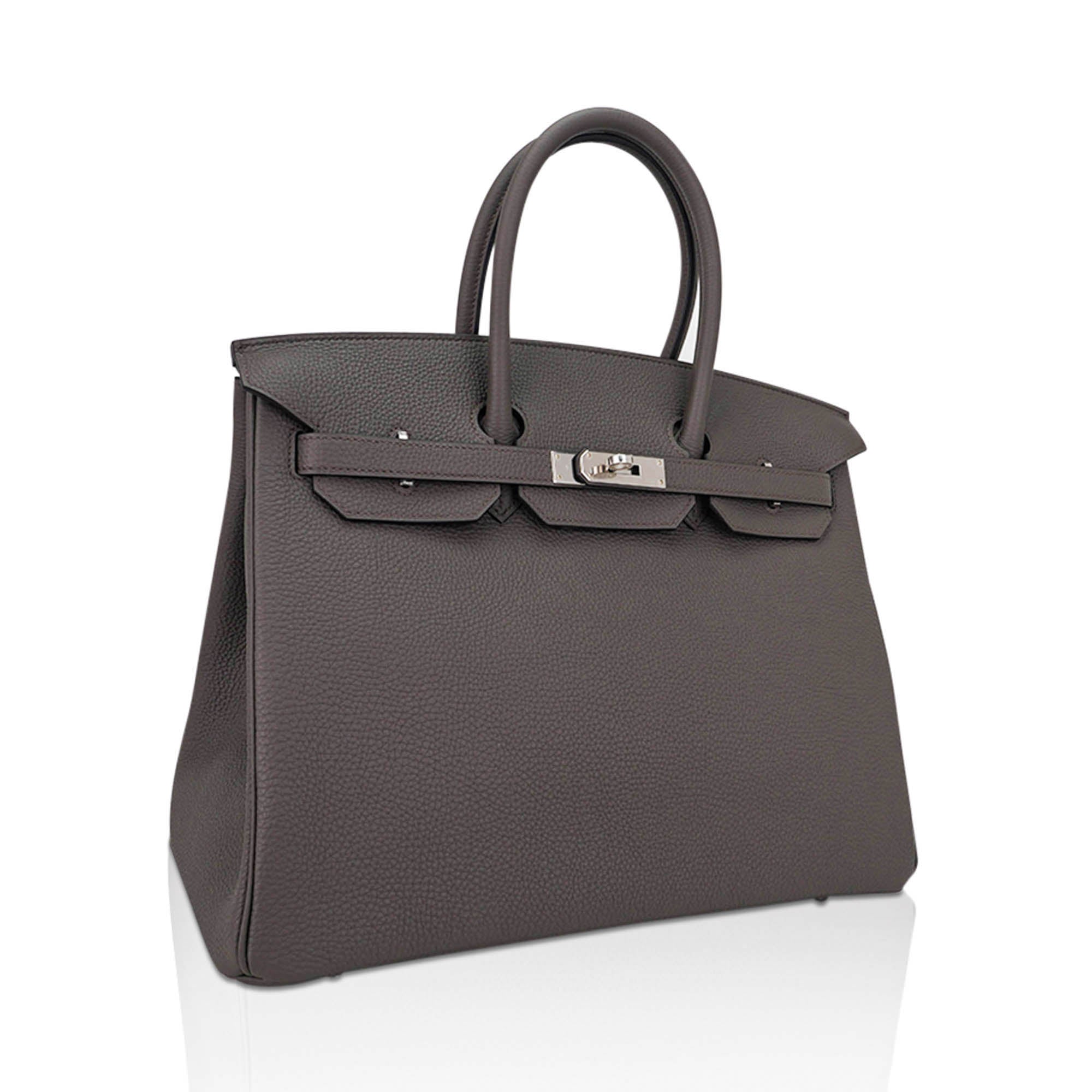Hermes Birkin 35 Etain Bag Palladium Hardware-Clemence Leather