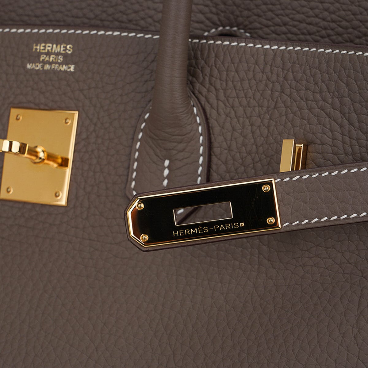 Hermes Birkin 35 Bag Etoupe Gold Hardware Togo Leather