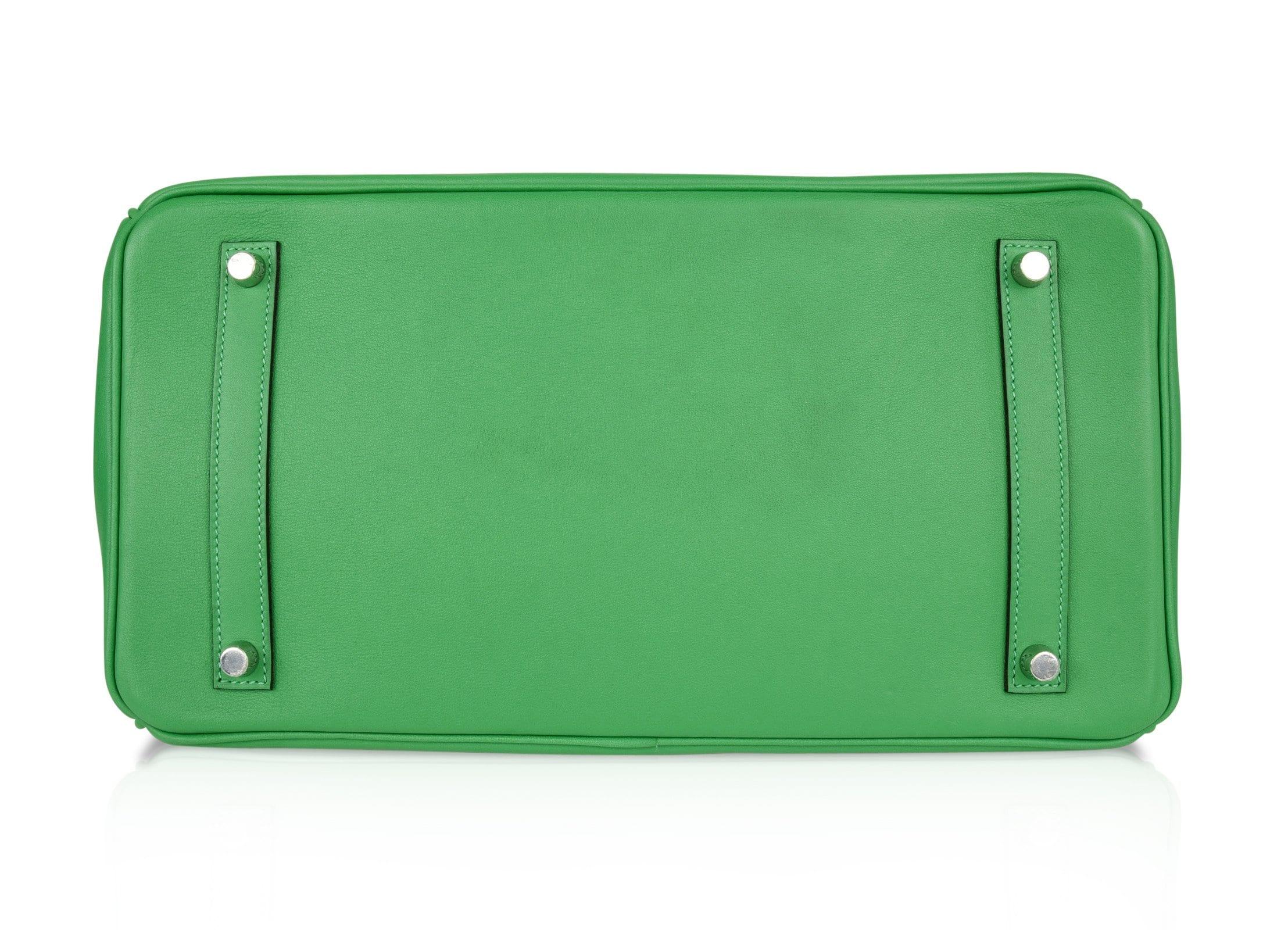 Hermes H Birkin 35cm Green Apple Togo Leather gold hardware bag