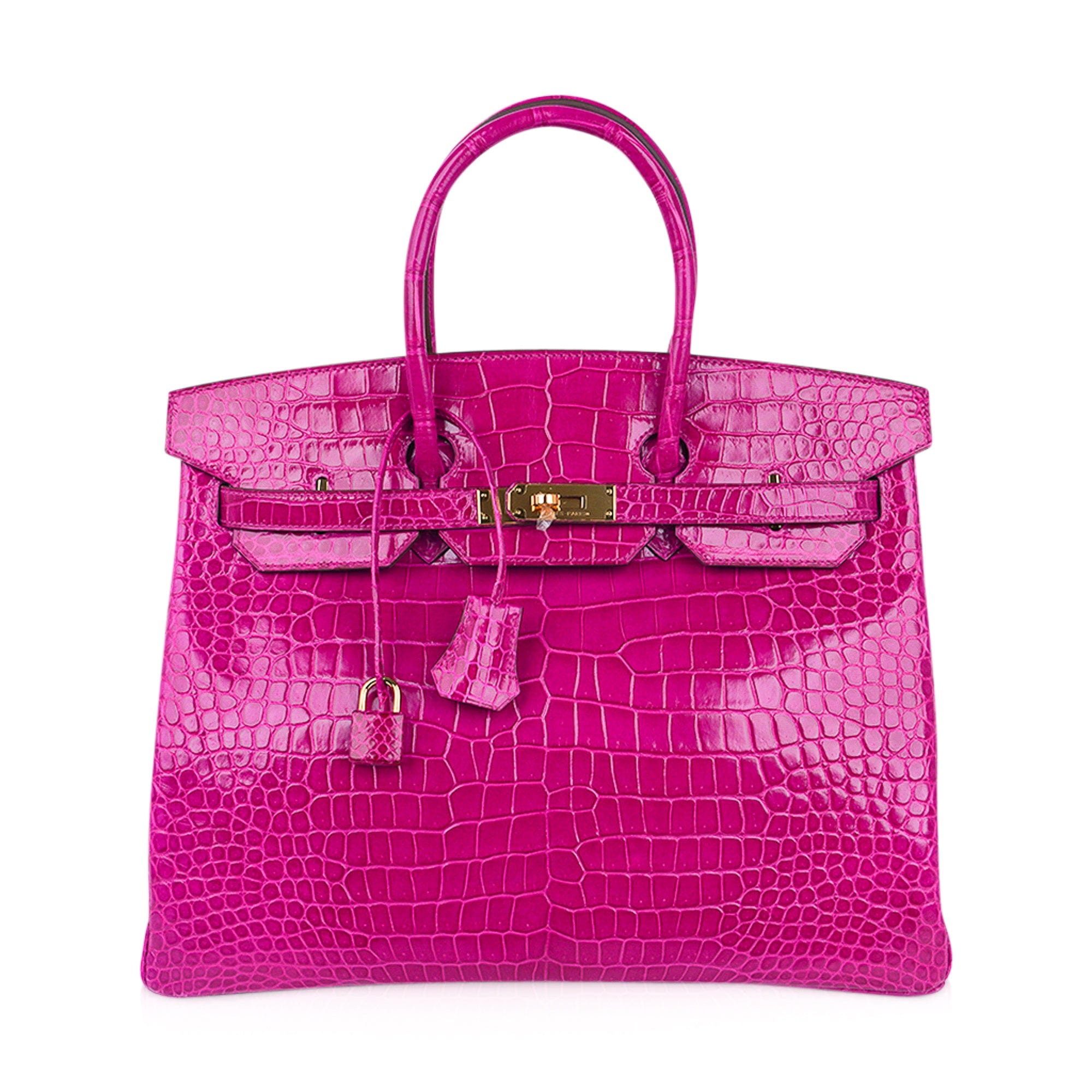 Hermes Birkin Bag Crocodile Leather Gold Hardware In Rose