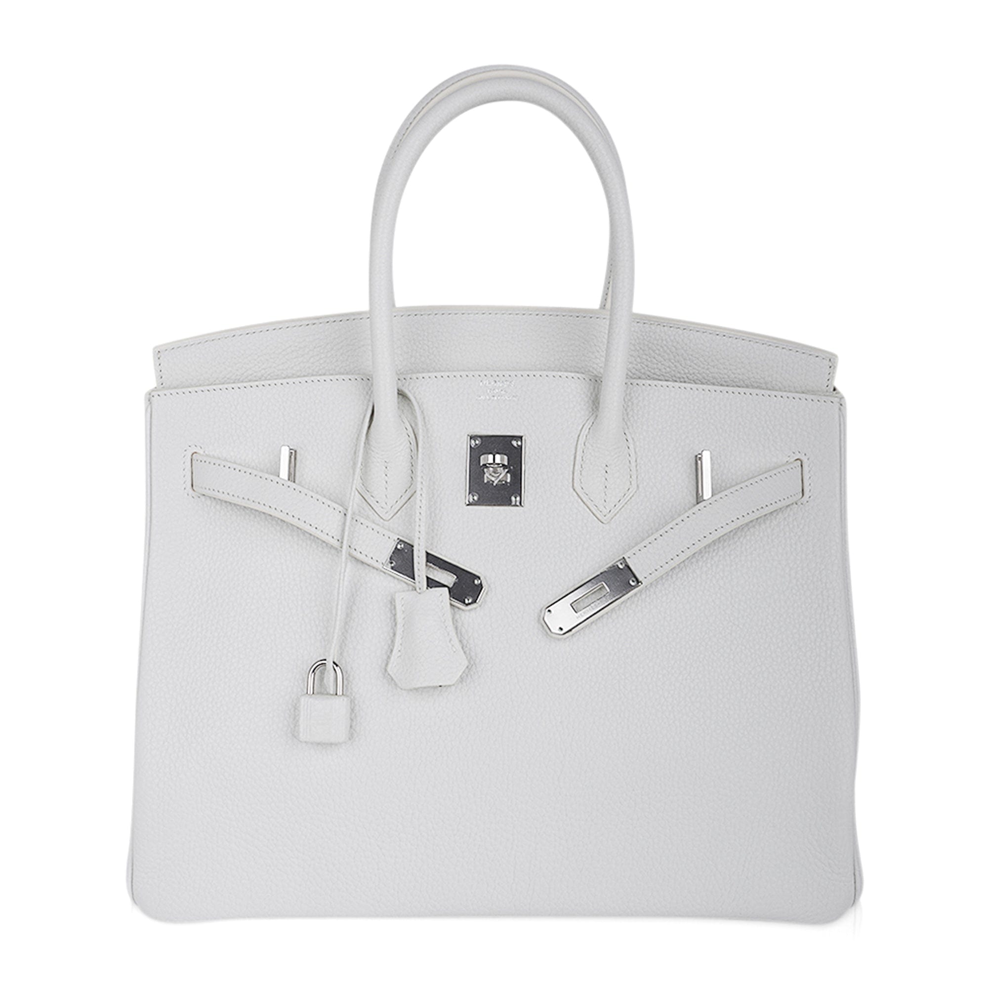Hermes Birkin 35 Bag White Clemence Leather with Palladium Hardware –  Mightychic