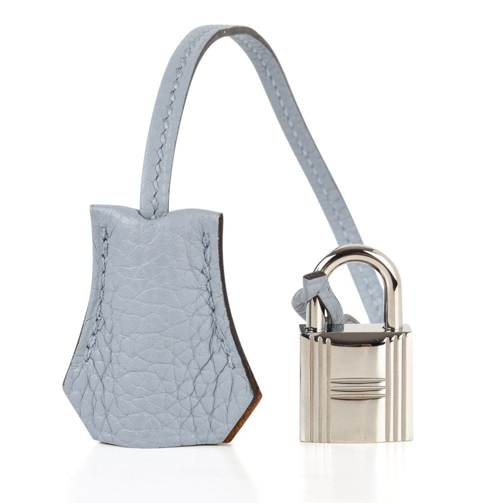 Authentic Hermes Birkin 35cm Bleu Lin Togo Leather Handbag