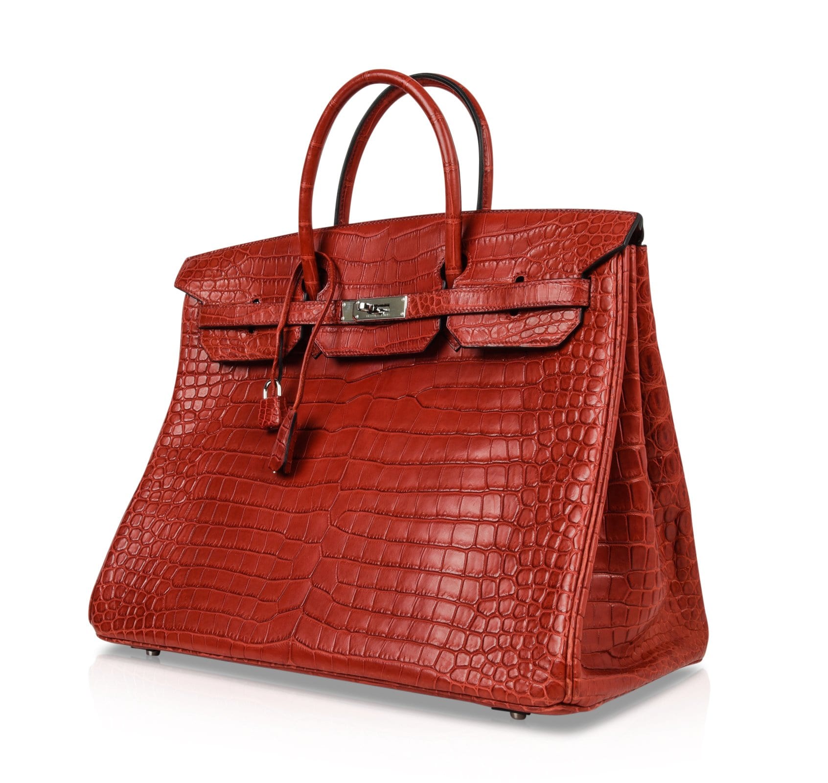 High Quality Hermes Red HCP Crocodile Matt Leather Birkin Bag25cm
