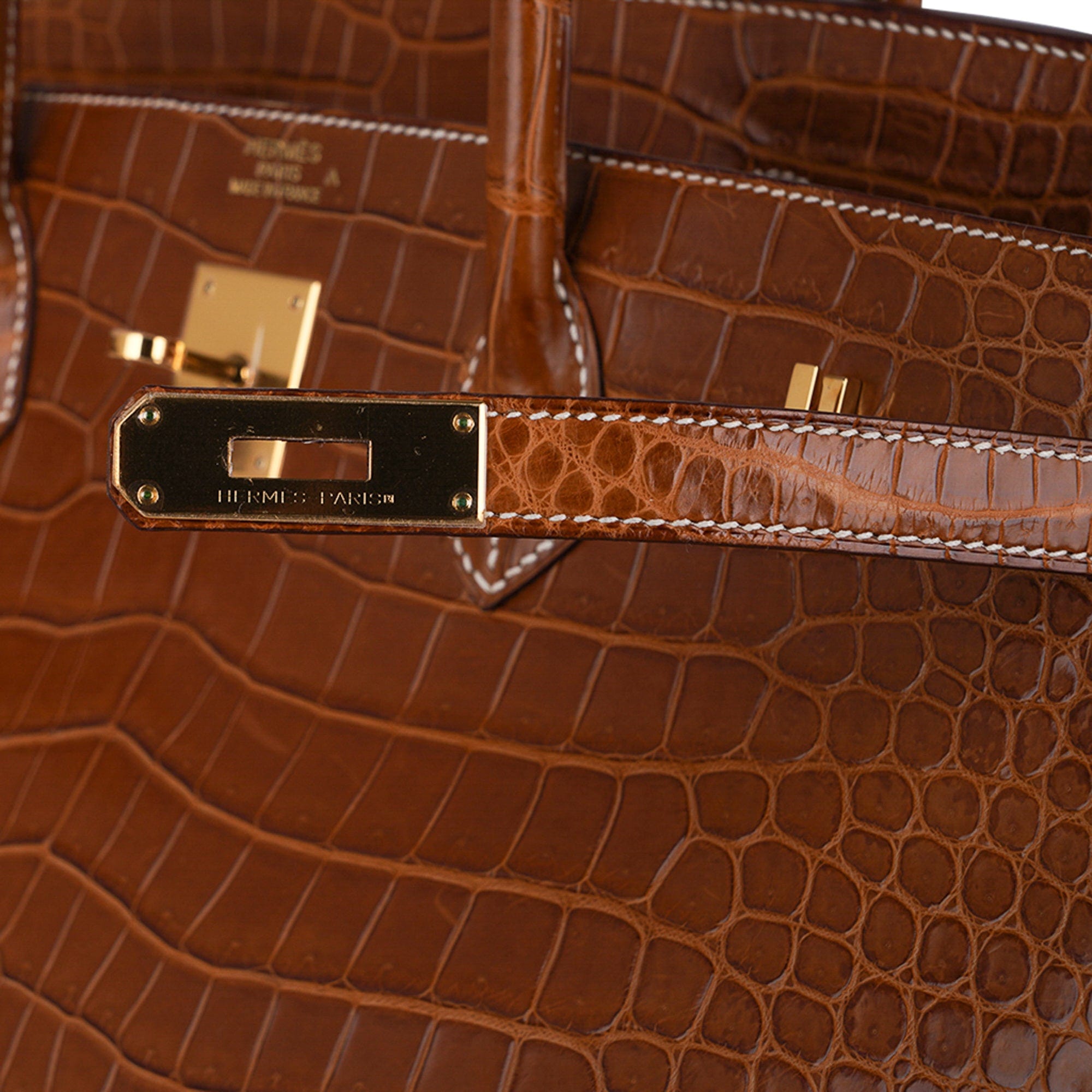 Hermès Birkin 40 Gris Tourterelle Shiny Porosus Crocodile Gold Hardwar
