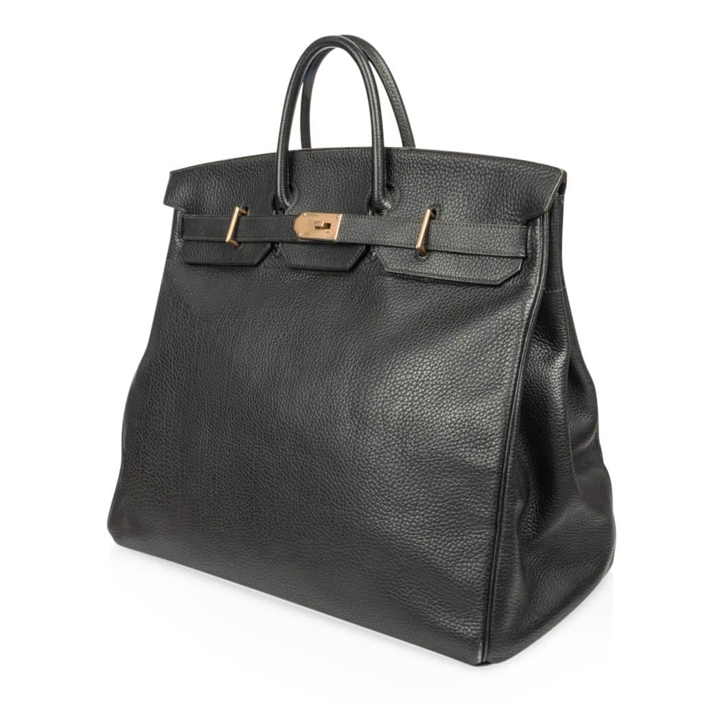 Hermes Black & Gold Barenia Silkit Bag Accessory - Authentic Hermes CA