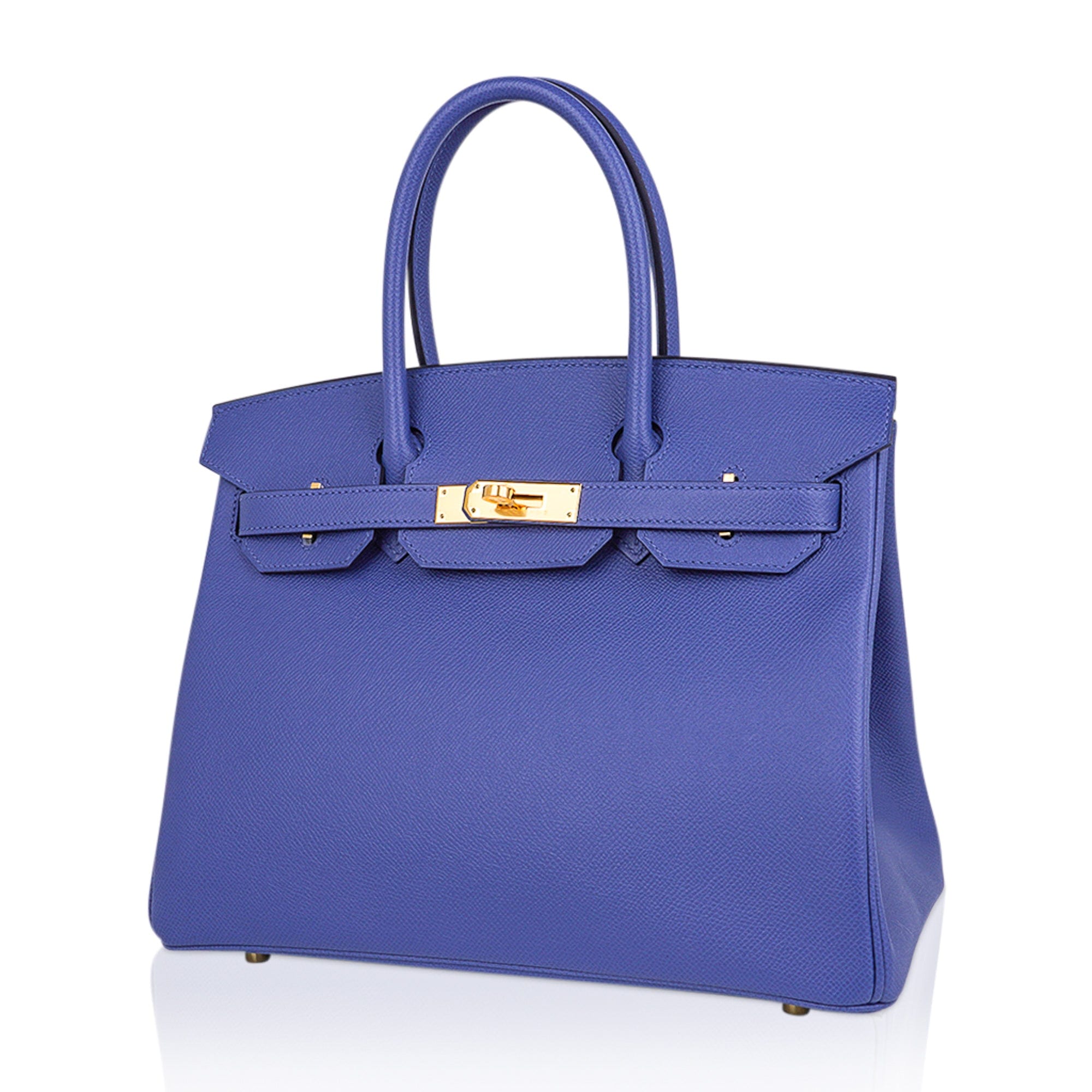 Hermes Birkin 30 Bag Blue Brighton Epsom Leather with Gold Hardware –  Mightychic