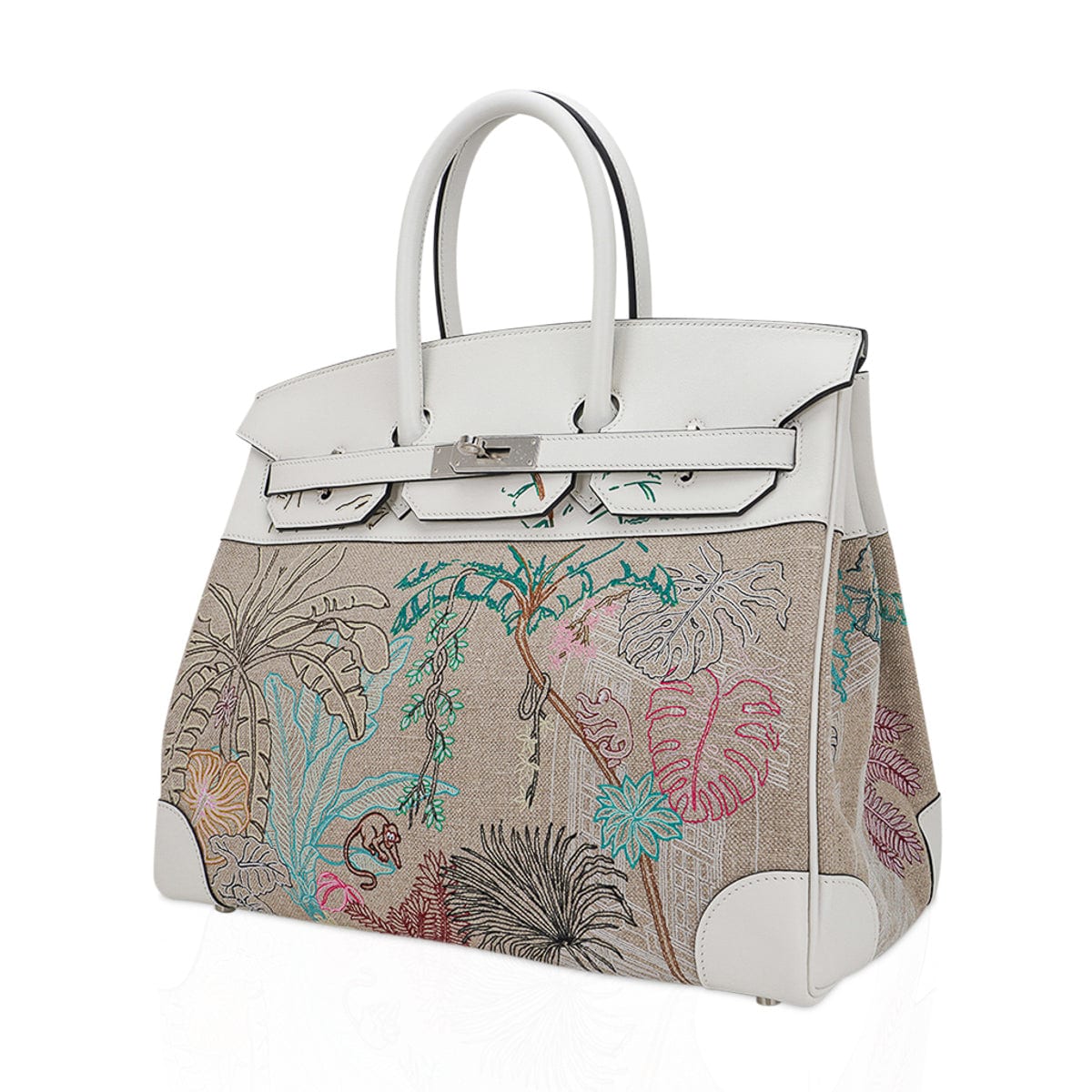 Hermes Limited Edition Birkin 35 Bag Faubourg Tropical Toile & Swift