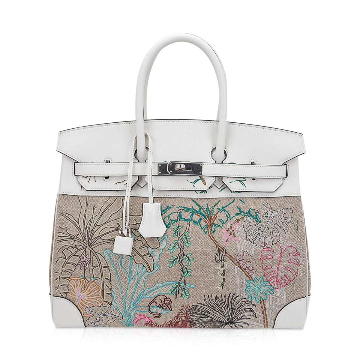 Hermes Limited Edition Birkin 35 Bag Faubourg Tropical Toile & Swift –  Mightychic