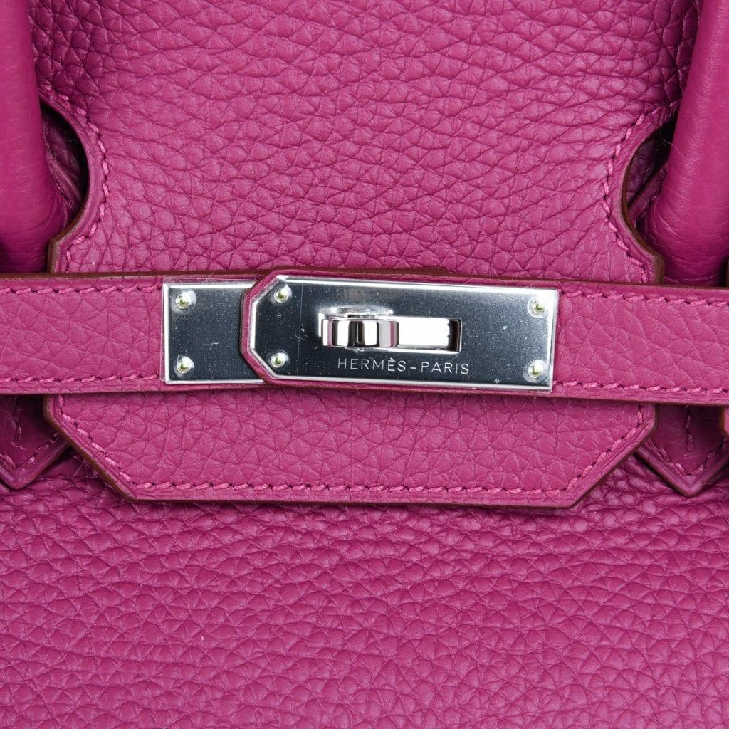 HERMÈS, BETON HORSESHOE STAMP SPECIAL ORDER BIRKIN 30 IN TAURILLON  CLEMENCE LEATHER WITH PINK STITCHING AND PALLADIUM HARDWARE, 2020, Handbags and Accessories, 2020