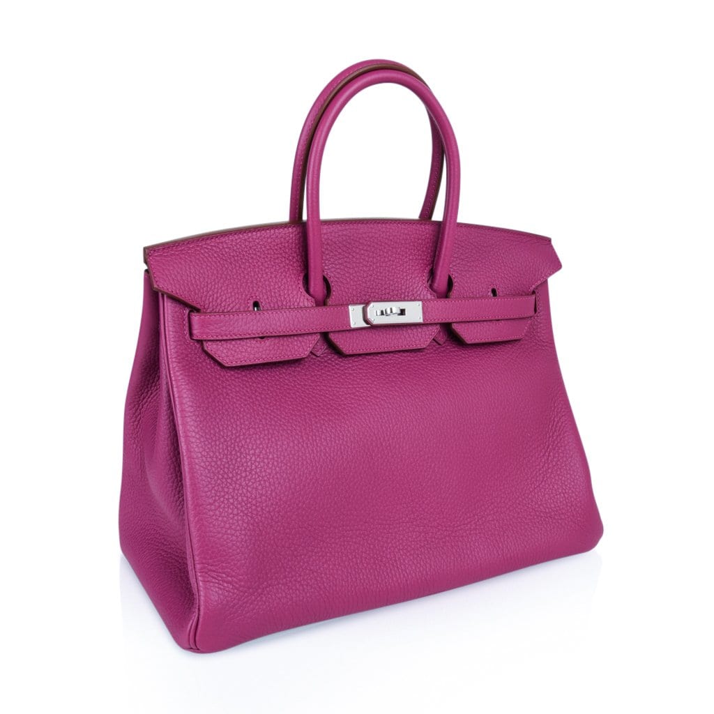 Hermes Birkin Handbag Pink Clemence with Palladium Hardware 30 Pink 21775349