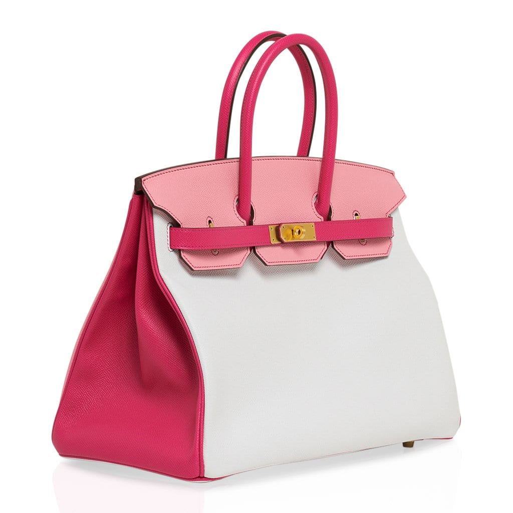 Hermes Special Order HSS Birkin 25 Bag Rose Sakura & White Clemence Le –  Mightychic
