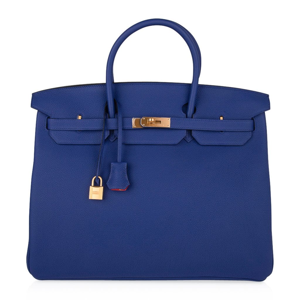 Hermes Birkin bag 25 Blue electric Togo leather Gold hardware